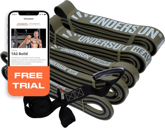 Undersun Resistance Bands for Working Out | Heavy Resistance Bands for Strength Training & Pull Up Assistance | Indoor/Outdoor, Gym, Home Exercise Bands Resistance
