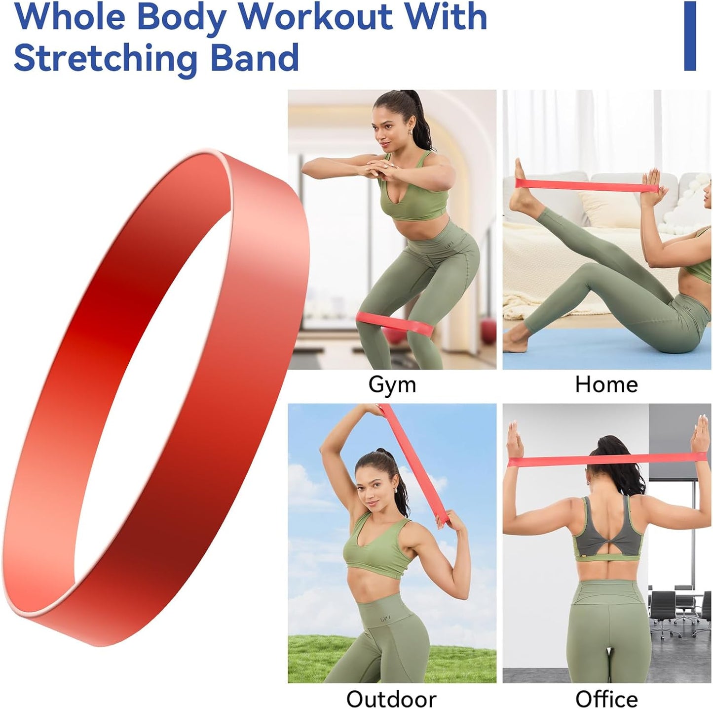 5 in 1 Foam Roller Set - Back Roller Foam, Massage Roller Stick, Massage Ball, Resistance Band for Physical Therapy & Deep Tissue Muscle Massage (Green)