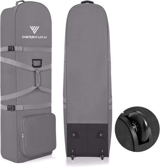Golf Travel Bags for Airlines with Adjustable Support Rod and Detachable Shoulder Straps, Soft Foldable Golf Club Travel Covers, 900D Heavy Duty Oxford