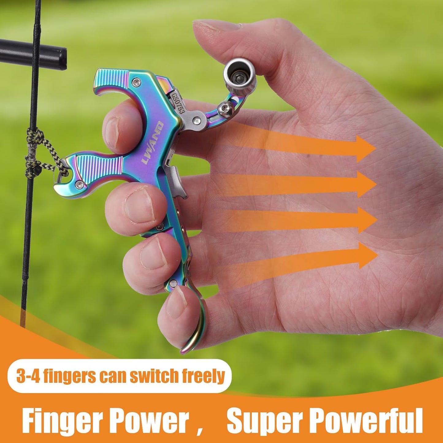 LWANO Archery Compound Bow Release Aids Trigger 3-4 Finger Adjustable Wristband Thumb Arrow Release Aids for Adults Youth Hunting Shooting Training Accessories