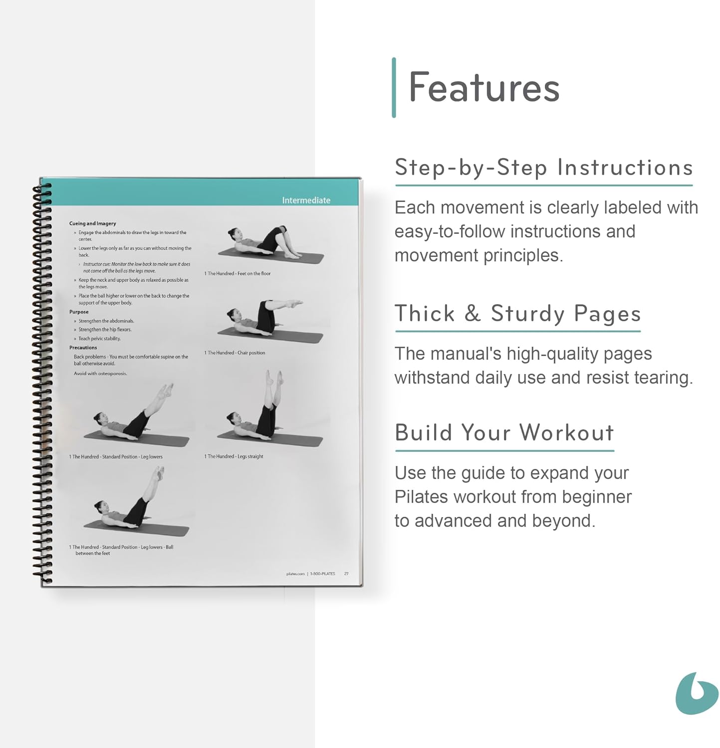 Balanced Body Mat and Ball Guide, Ball and Mat Pilates Guide for Workout Equipment, for Home Gym or Studio Use