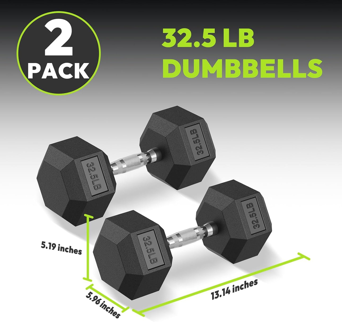 Hex Dumbbell Set 2.5-400 lb, Rubber Encased Exercise & Fitness Dumbbells, Weights Dumbbells Set of 2, Hand Weight for Strength Training