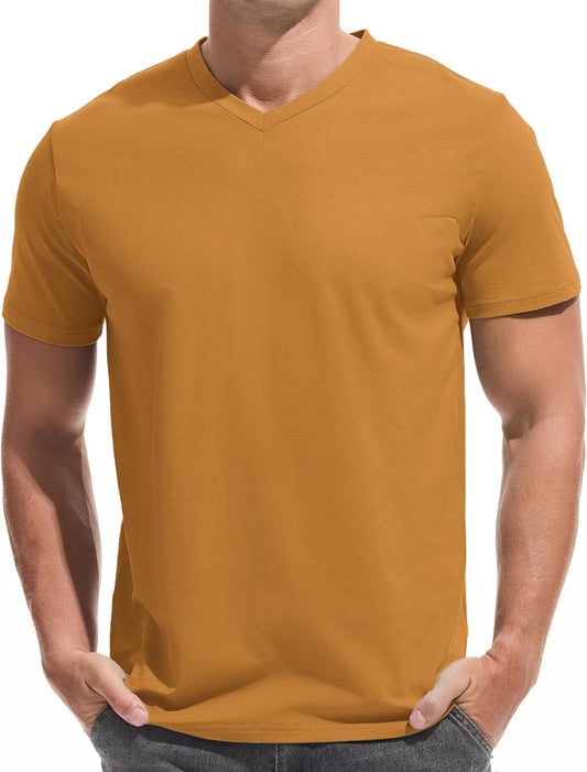 VEIISAR Premium V Neck T Shirts for Men - Modern Fitted Tees Vneck Undershirts