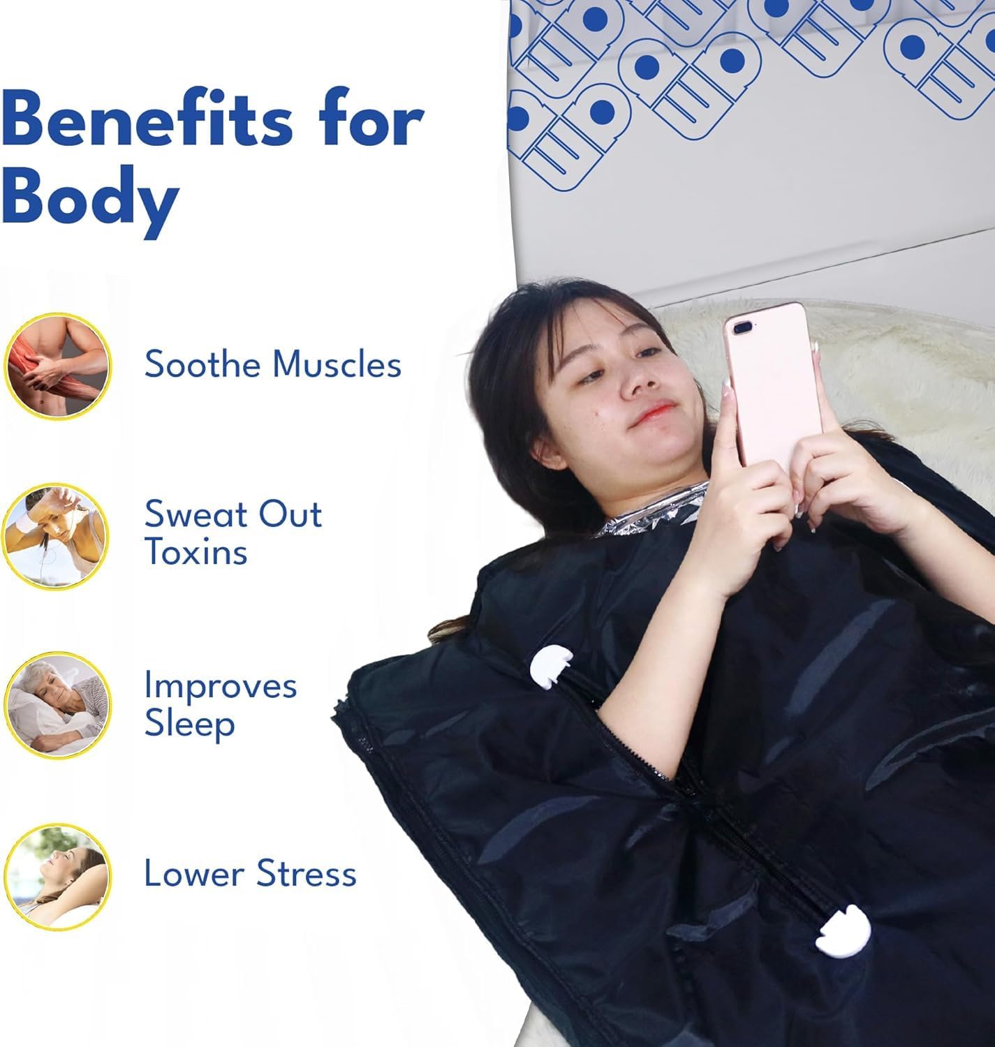 Infrared Sauna Blanket for Home | Portable Far Infrared Sauna Bag for Detox, Weight Loss & Relaxation, Dry Heat Therapy, Personal At-Home Wraps with Adjustable Temp 95-176°F. 120V 400 Watts, 70" x 31"