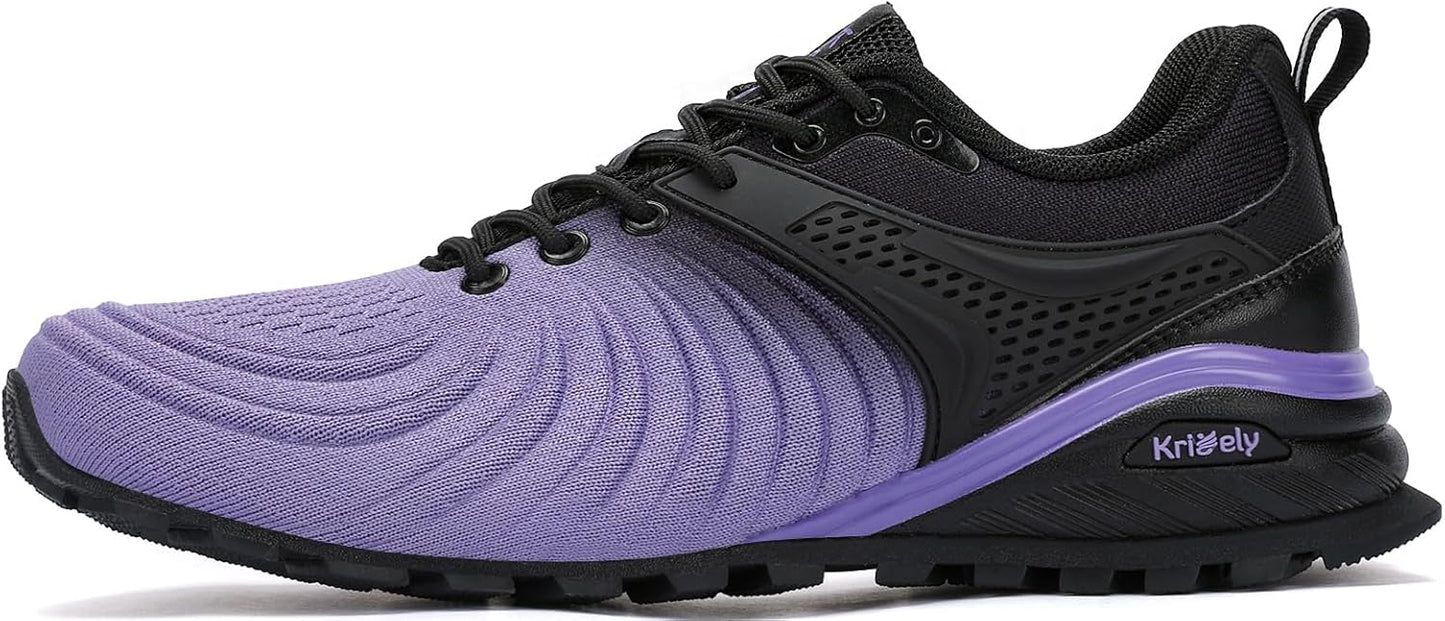 Kricely Men's Walking Shoes Breathable Lightweight Fashion Sneakers Non Slip Sport Gym Jogging Trail Running Shoes