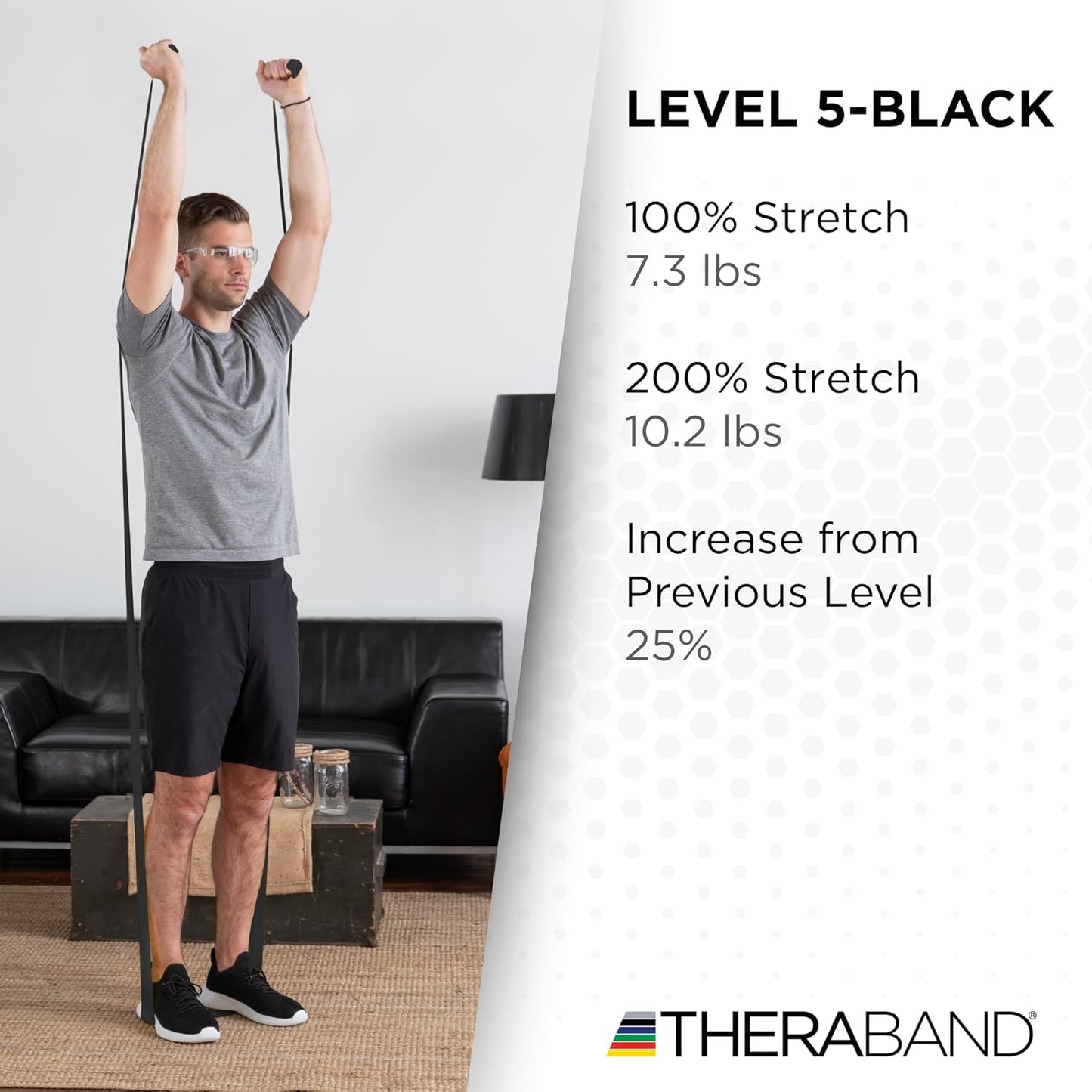 THERABAND Resistance Band, Black, Special Heavy, 50-Yard Roll, Latex-Free, Elastic Band for Exercise, Physical Therapy, Yoga, Pilates, Stretching, Home Workouts, Cut-to-Length, Color-Coded Levels
