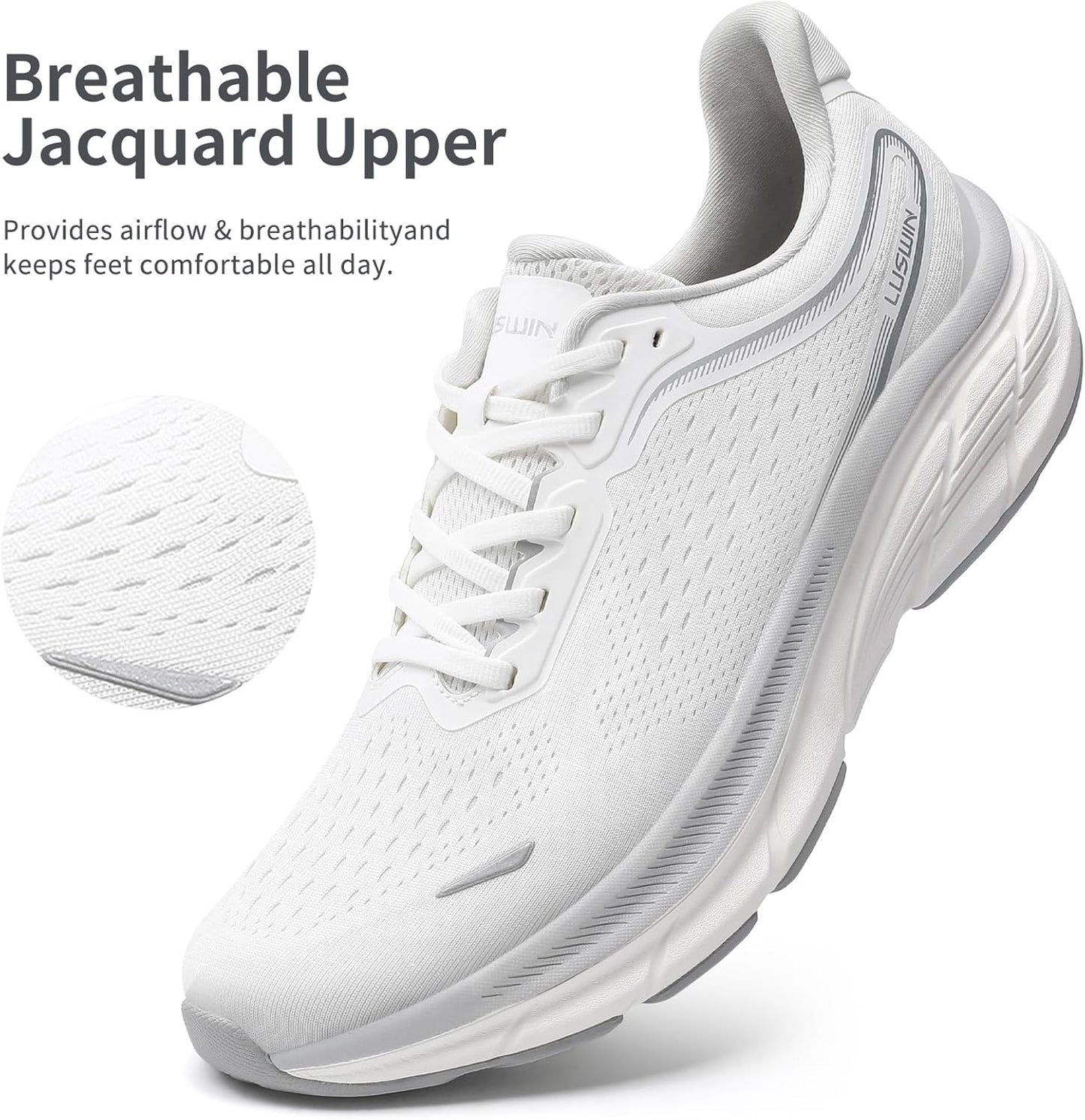 Men's Walking Shoes Lightweight Breathable Cushioning Running Shoes Athletic Tennis Workout Gym Non Slip Comfortable Fashion Sneakers