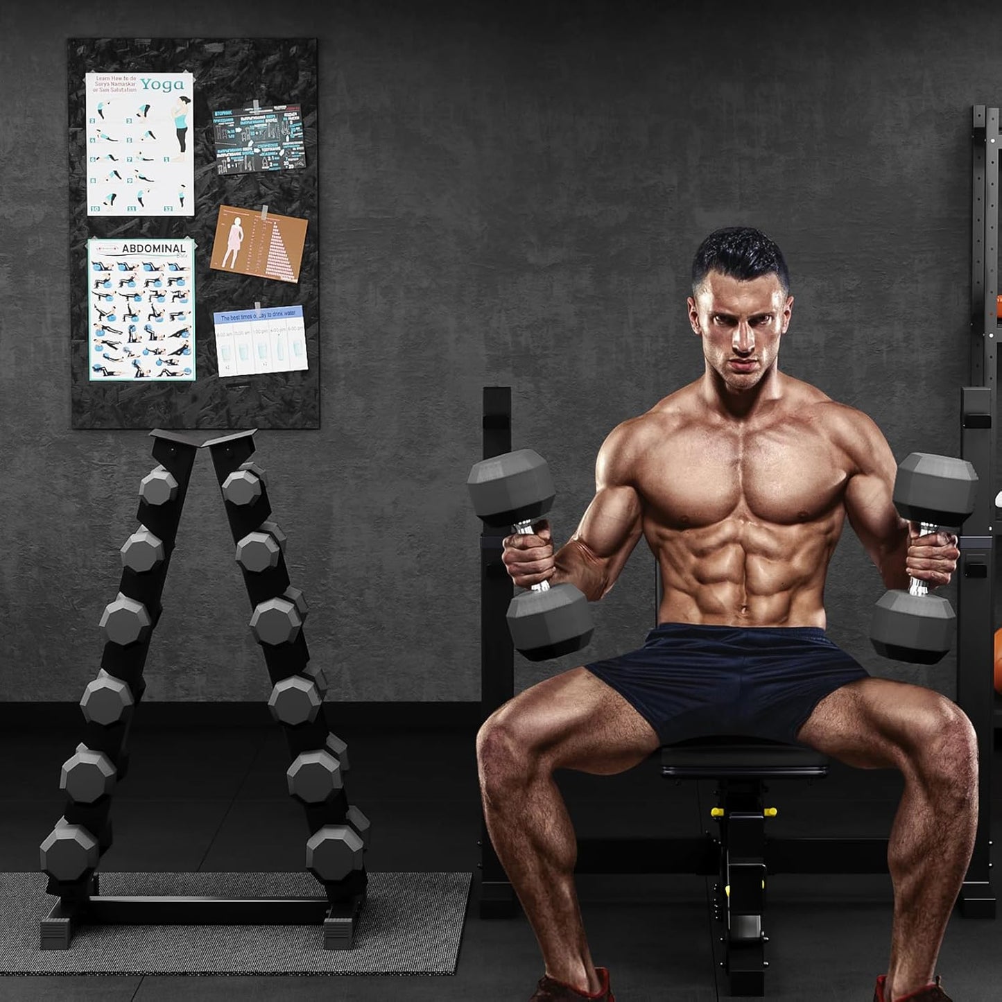 Rubber Coated Hex Dumbbell Weight Set, Multiple Sizes Exercise & Fitness Dumbbells,100LB Set,110LB Set,200LB,350LB,450LB,550LB, 35-50Lbs Pairs for Muscle Toning, Strength Building & Full Body Workout