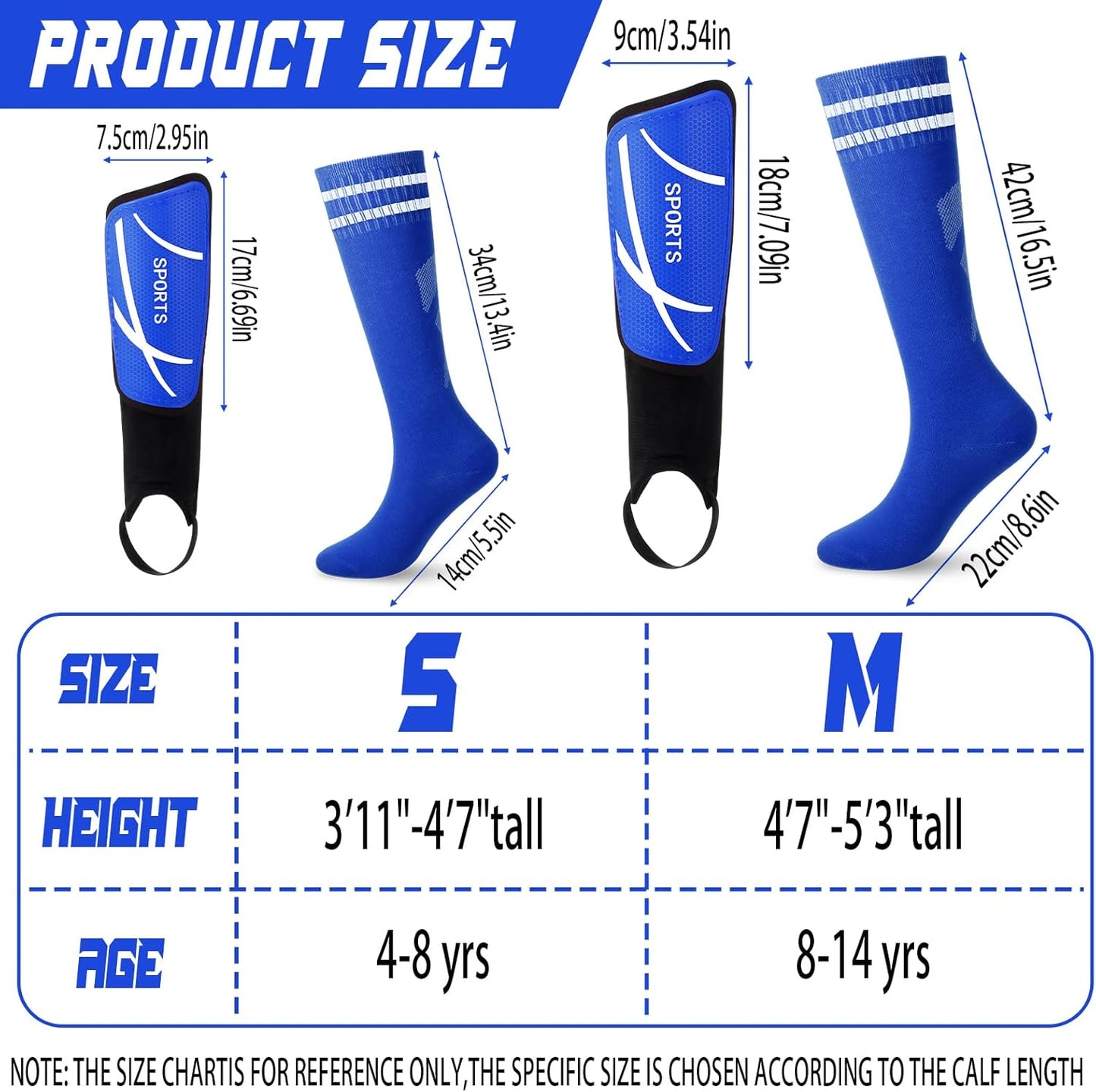 Soccer Shin Guards and Socks Kids Youth Lightweight Soccer Pads Defender with Ankle Protection Ski Shin Guards Football Equipment for Age 4-14 Toddler Boys Girls Teens
