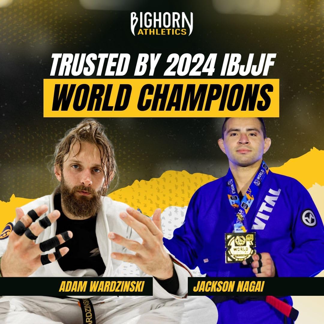 Bighorn Athletics Jiu Jitsu Finger Tape, Rock Climbing Tape | Multipurpose for Sports & Injuries: MMA, Volleyball, Football, Basketball, Tennis, Golf, Hands & Toes, 0.5-Inch x 45-feet, 8-Rolls, Black