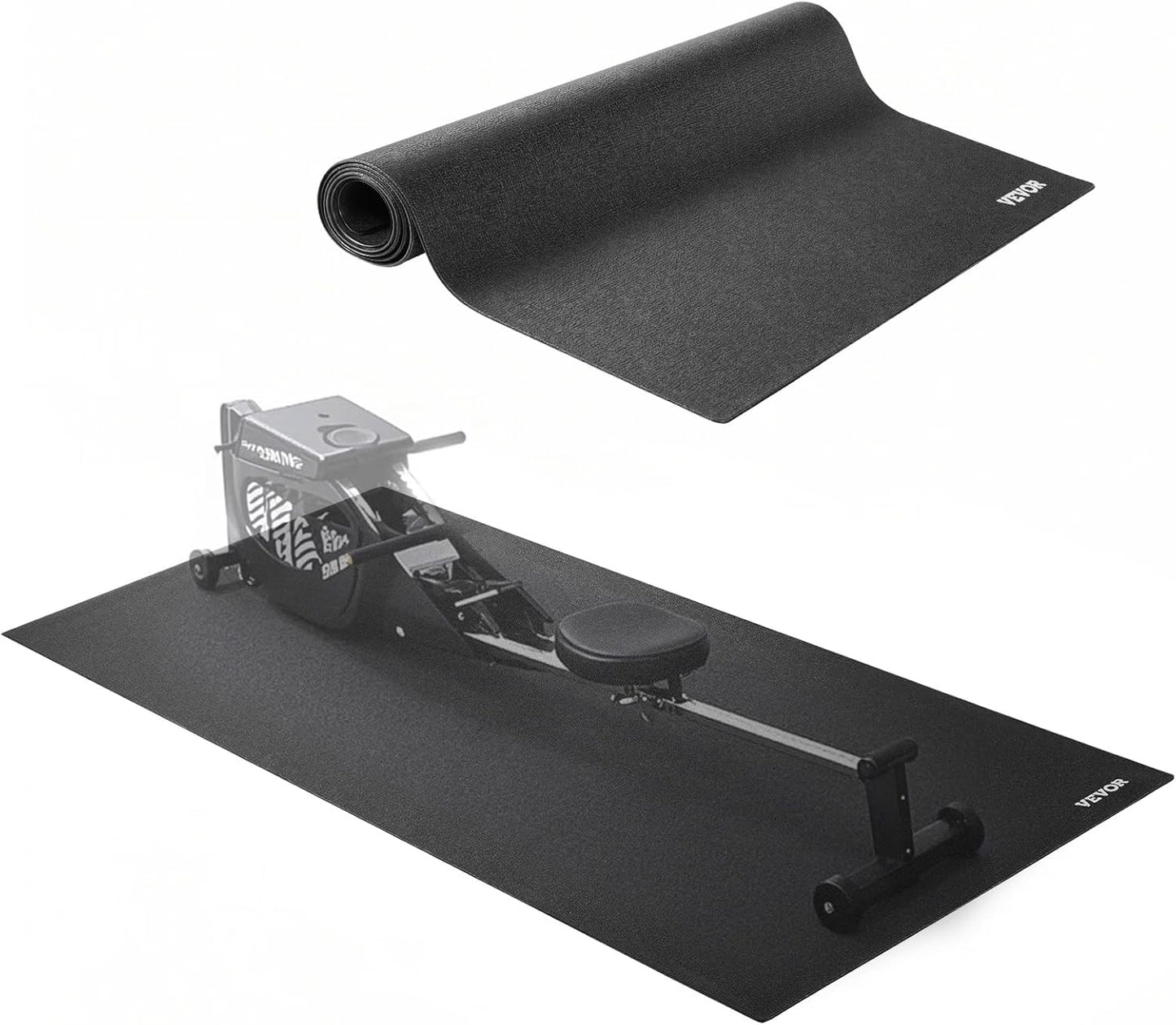 VEVOR Treadmill Mat for Carpet Floor, Exercise Equipment Mat for Treadmills, Stationary & Recumbent Bikes, High Density PVC Floor Protector Gym Mats, Waterproof and Non-Slip for Home Gym