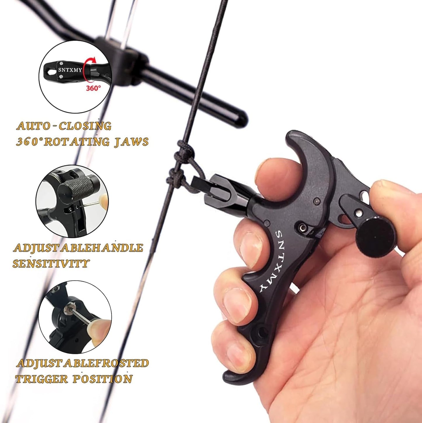 Bow Release for Compound Bow 360° Rotatable Thumb Release for Compound Bow Archery Trigger Release