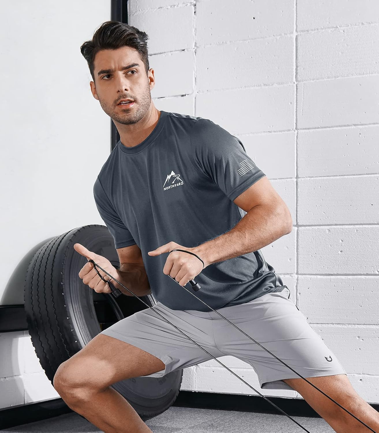 NORTHYARD Men's UPF 50+ Sun Protection Shirts Swim SPF UV Quick Dry Short Sleeve T-Shirts for Athletic Fishing Rash Guard