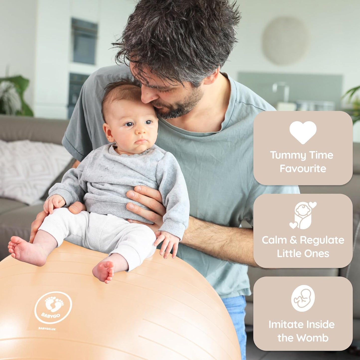 BABYGO® Birthing Ball for Pregnancy & Labor + Our Award Winning Book - Exercise, Birth & Recovery Plan, 5X Stronger Than a Yoga Ball with Eco Friendly Material