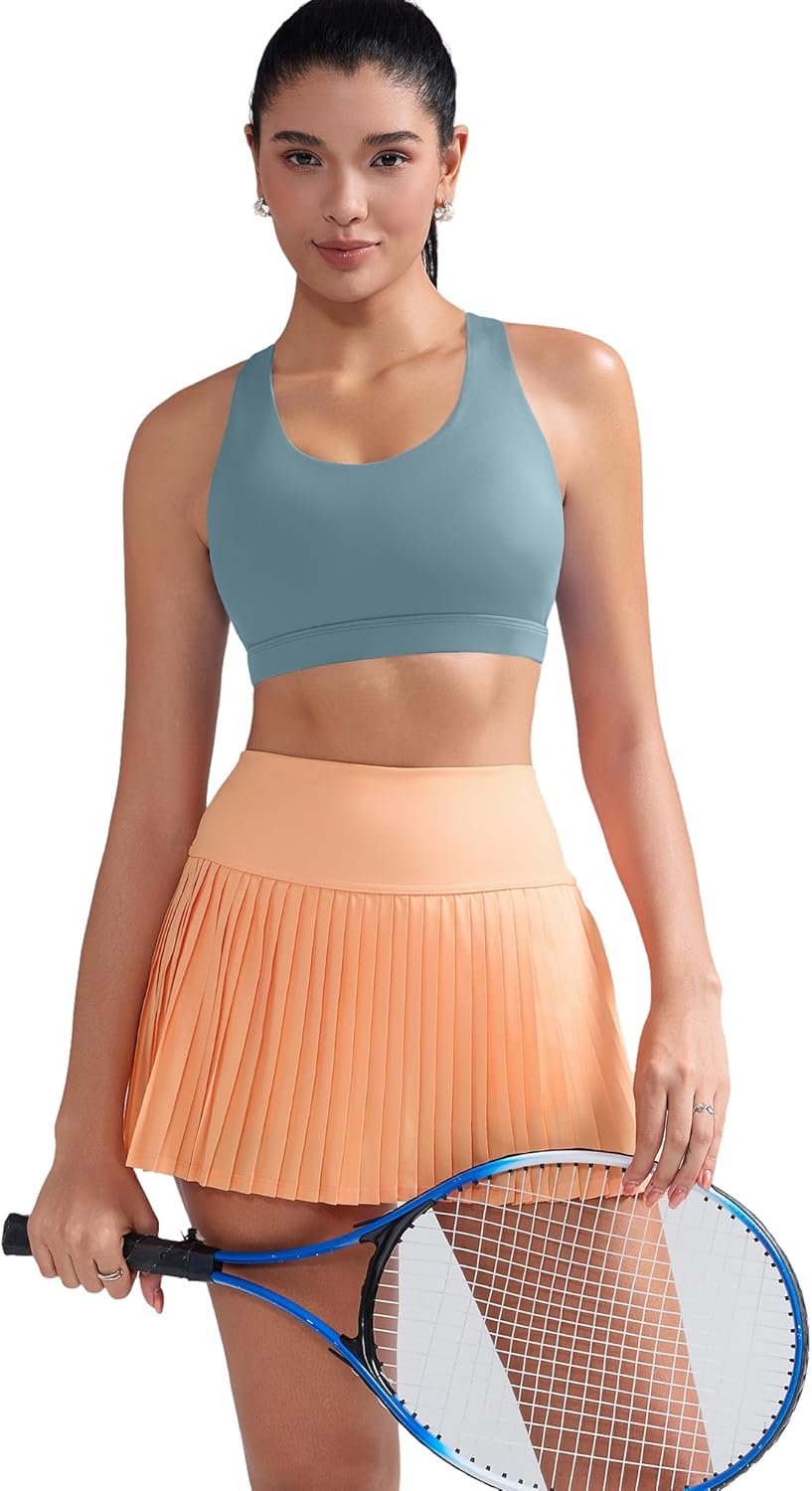 RUNNING GIRL Sports Bra for Women, Criss-Cross Back Padded Strappy Sports Bras Medium Support Yoga Bra with Removable Cups