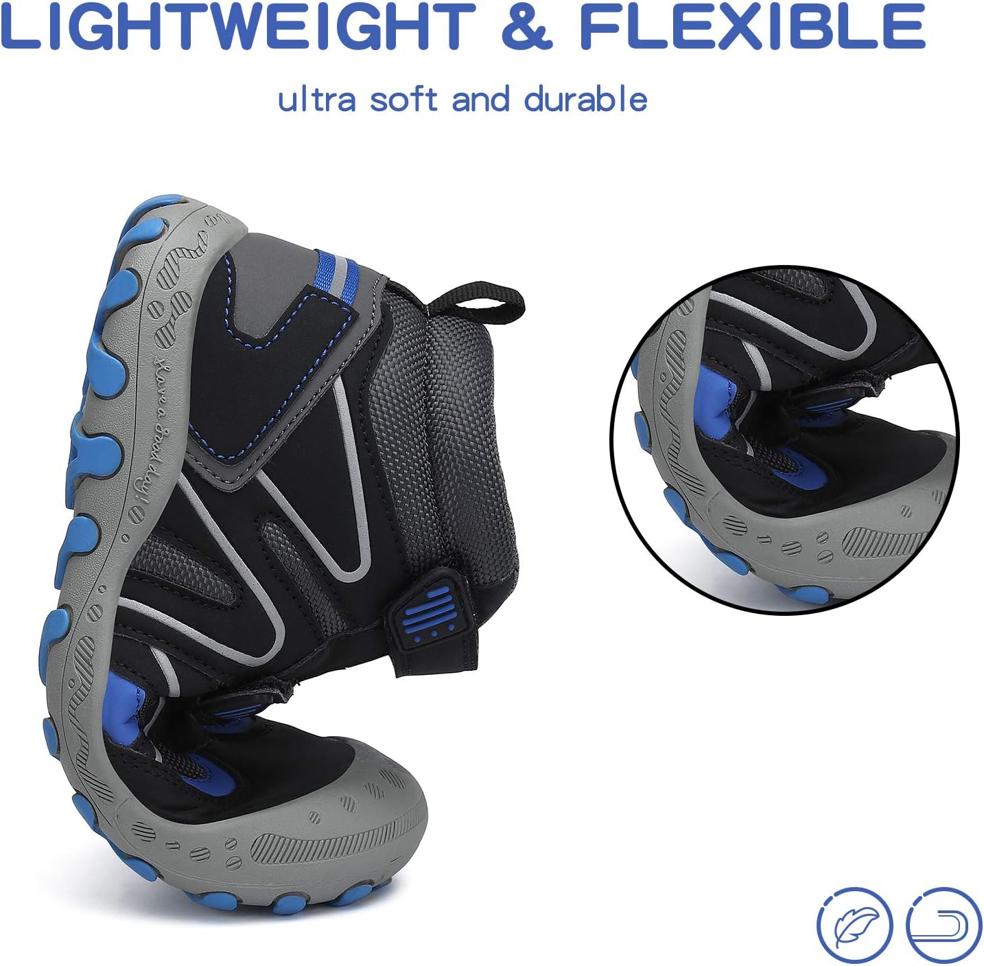 Mishansha Kids Water Resistant Hiking Boots, Boys Girls Anti Collision Anti-Skid Athletic Outdoor Adventure Trekking Shoes