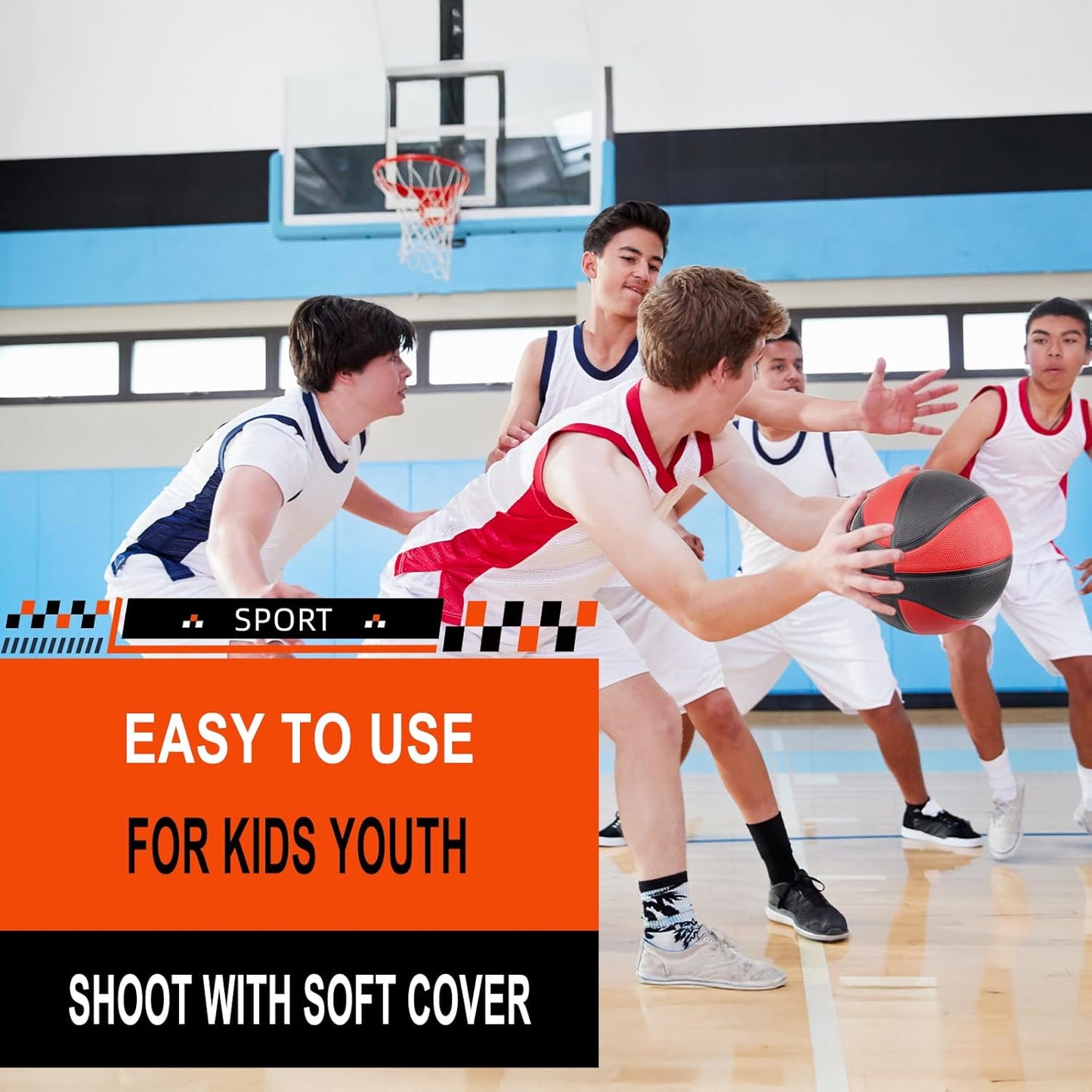 Kids Youth Basketball Size 4/5, 25.5"/27.5" Basketball for Boys and Girls Indoor Outdoor Play