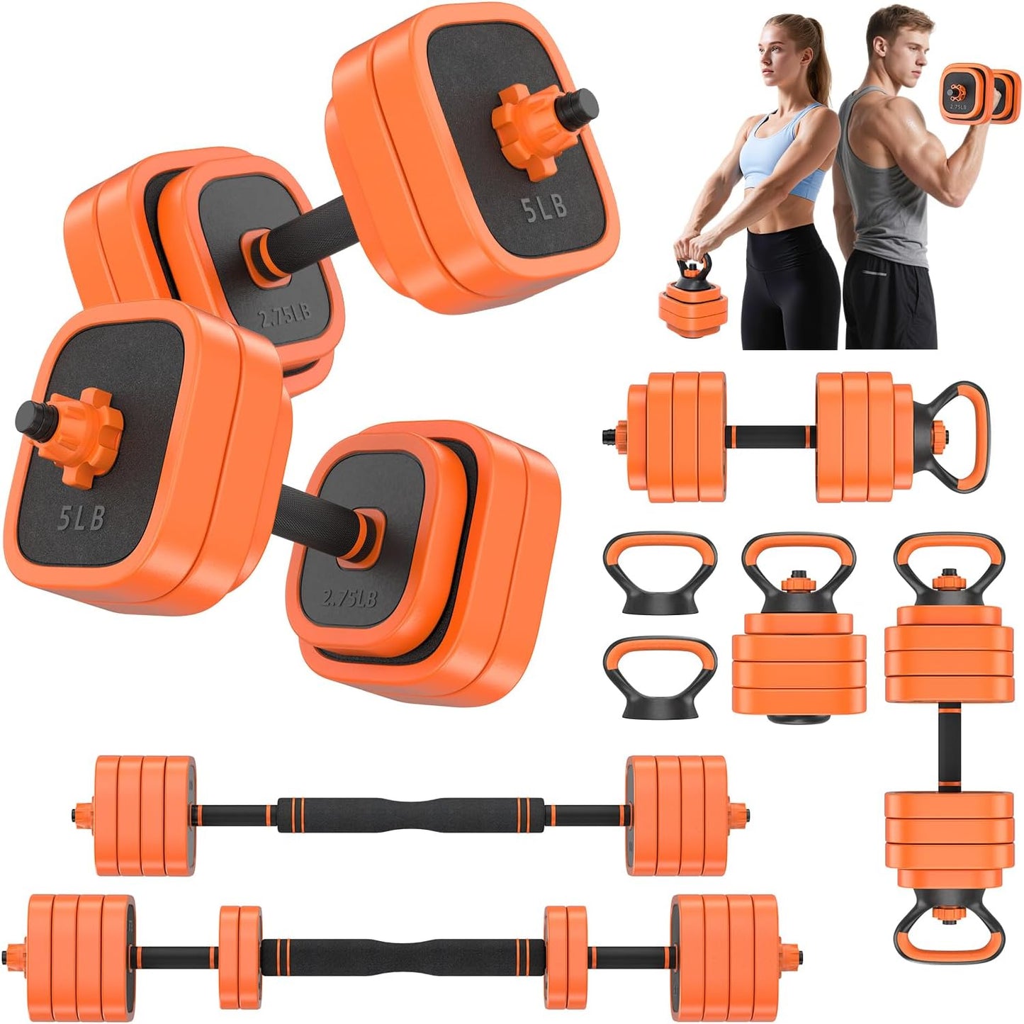 Adjustable Dumbbells Set, 45/65/85 lbs Free Weight Set with Connector, 4 in1 Dumbbells Set for Home Gym Workout