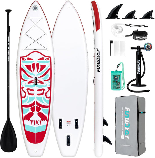 FunWater Inflatable Ultra-Light Stand Up Paddle Board for All Skill Levels with Premium SUP Paddleboard Accessories,Non-Slip Comfort Deck for Youth & Adults