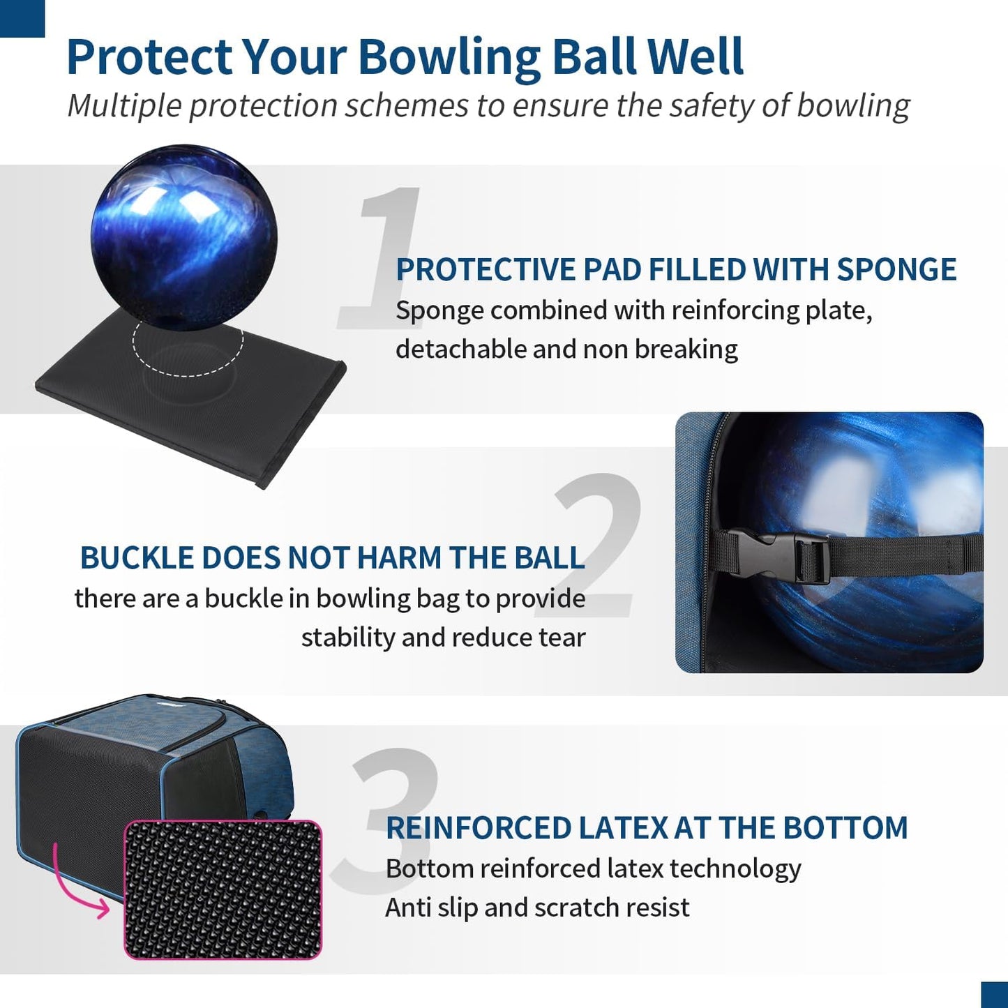 Single Bowling Ball Bag Backpack with Shoe Bag Up to Size 16, Accessories Gifts for Bowling Lovers,Bowling Bag with Padded Ball Holder