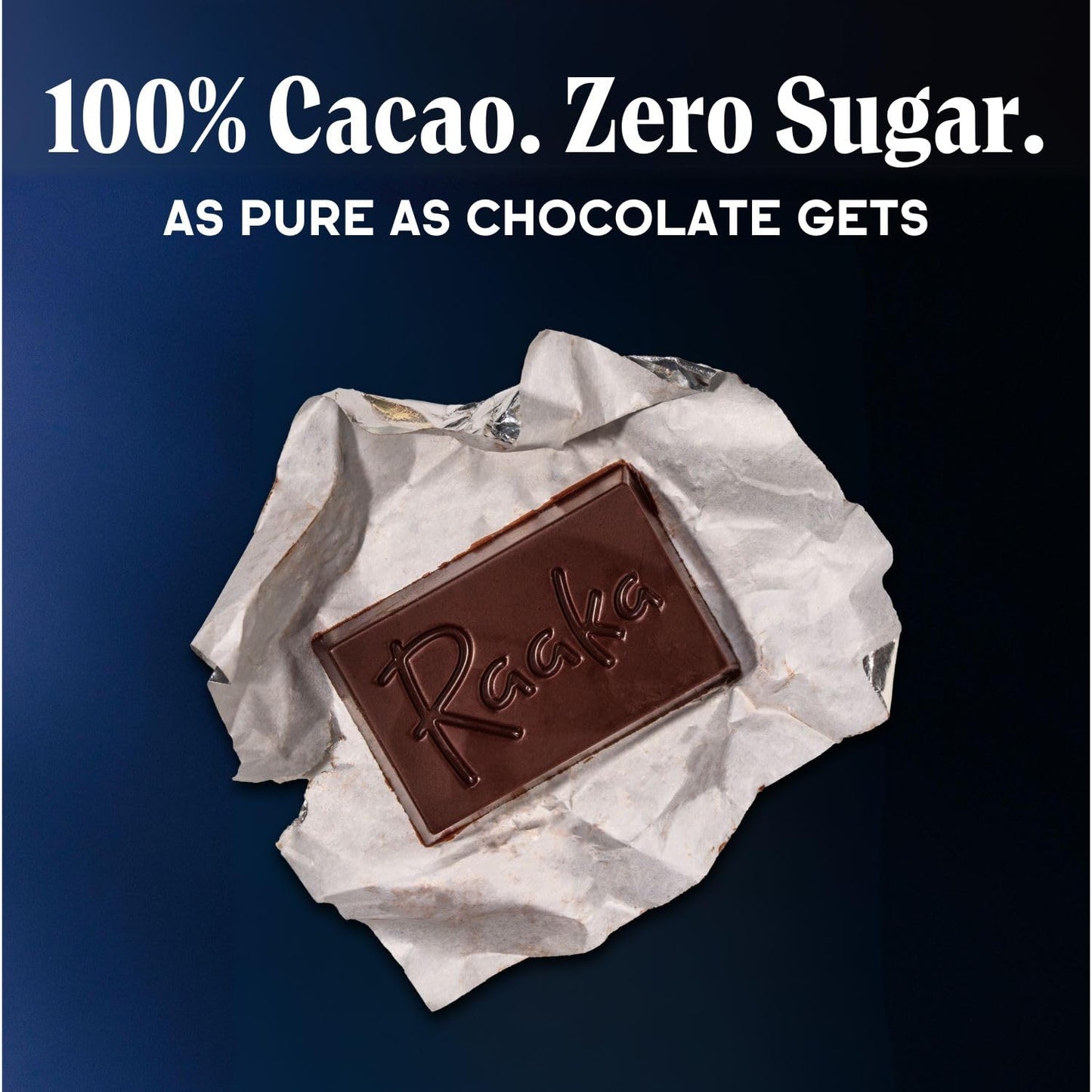 Raaka 100% Dark Chocolate Mini Bars | Unsweetened, Bitter, No Added Sugar or Artificial Sweeteners | Organic, Vegan, Gluten Free, Paleo, Kosher | Box of 30 Individually Wrapped Chocolates