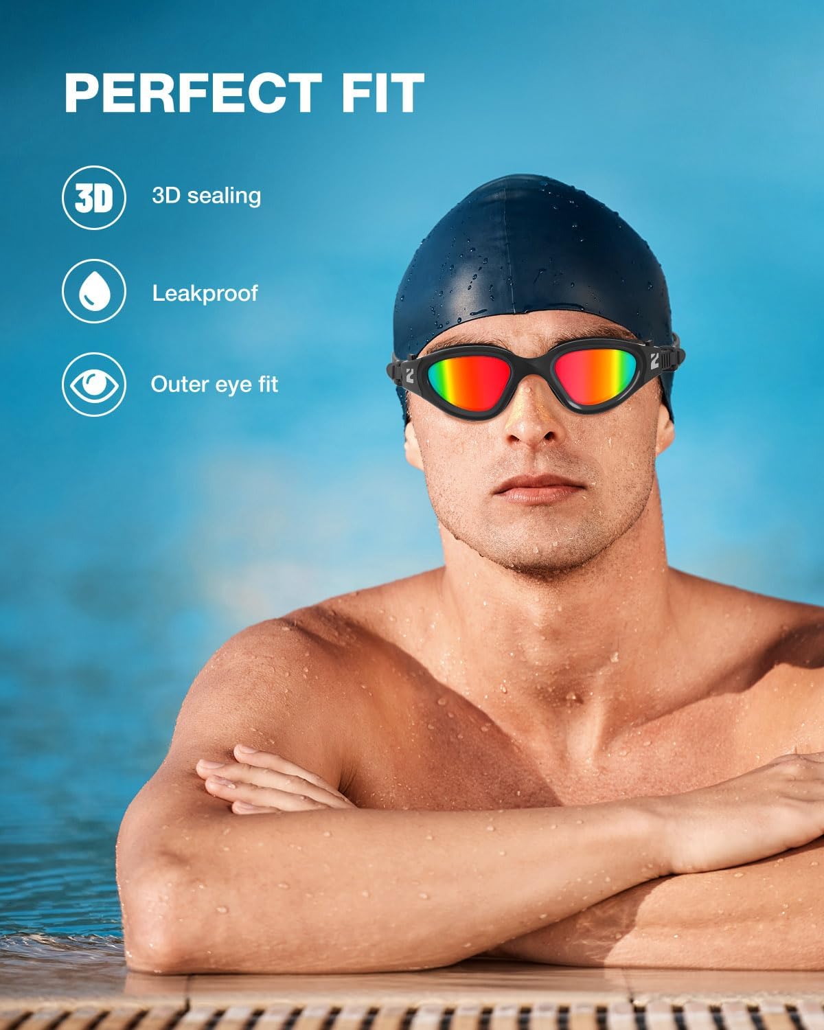ZIONOR Swim Goggles, G1 SE Swimming Goggles Anti-fog for Adult Men Women