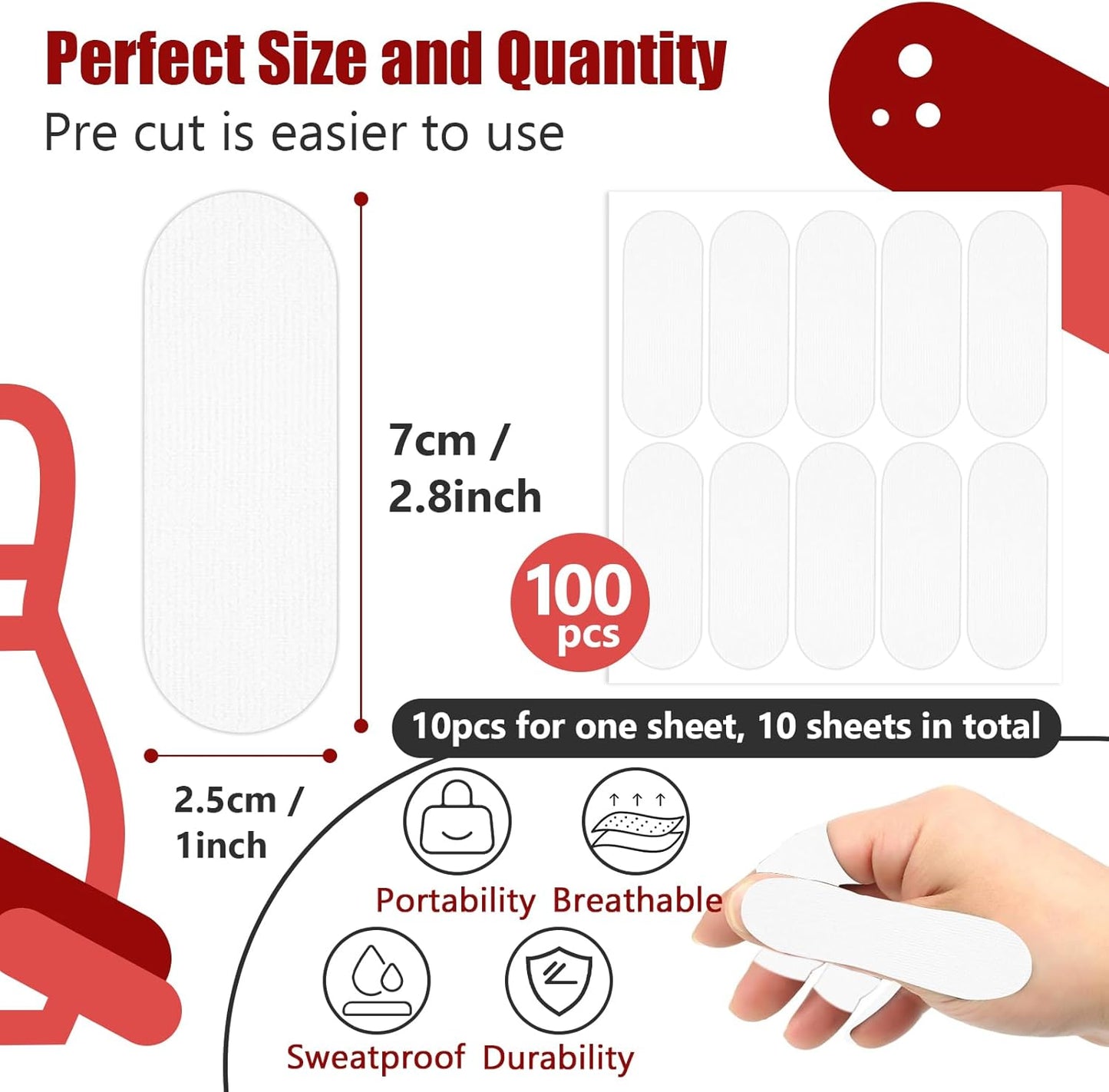 100 PCS Bowling Thumb Tape - Bowling Finger Tape - Thumb Tape Protector for Bowling(Multiple Colors, 1 x 2.8 Inches, Breathable)