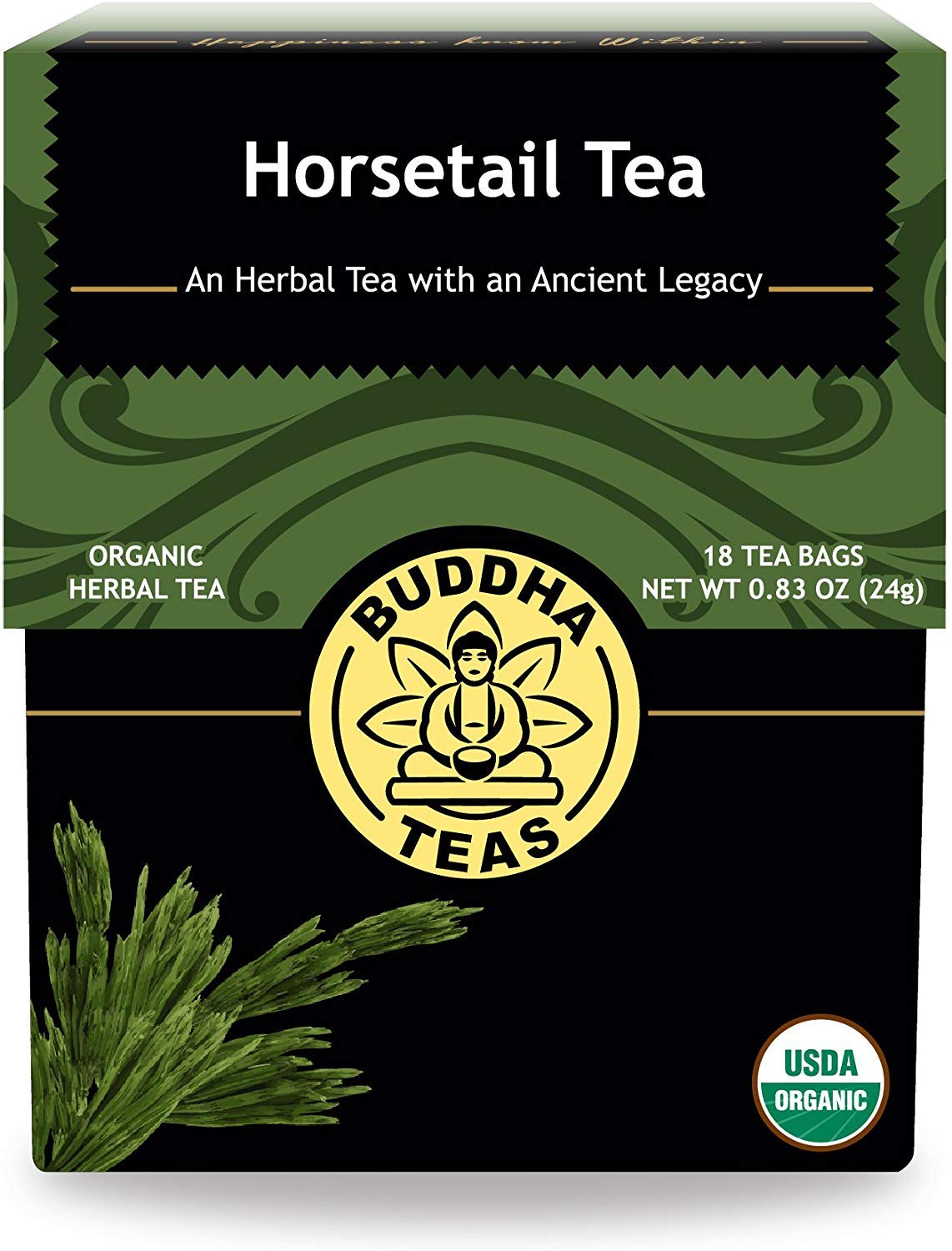 Buddha Teas - Horsetail - Organic Herbal Tea - For Cognitive Balance & Overall Health - With Antioxidants, B Vitamins & Silica - Caffeine Free - 100% Kosher & Non-GMO - 18 Tea Bags (Pack of 1)