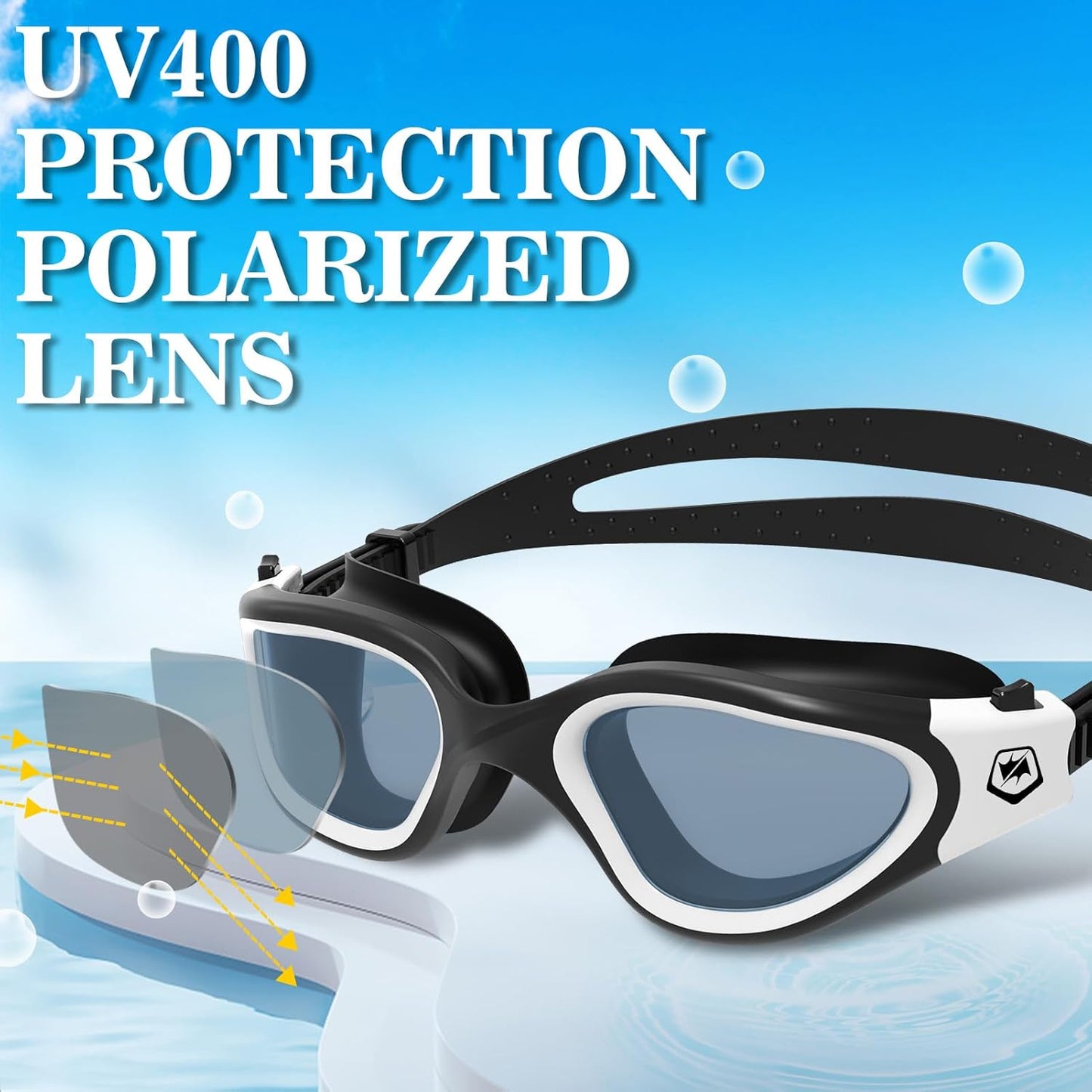WIN.MAX Polarized Swimming Goggles Swim Pool Goggles Anti Fog Anti UV No Leakage Clear Vision for Men Women Adults Teenagers
