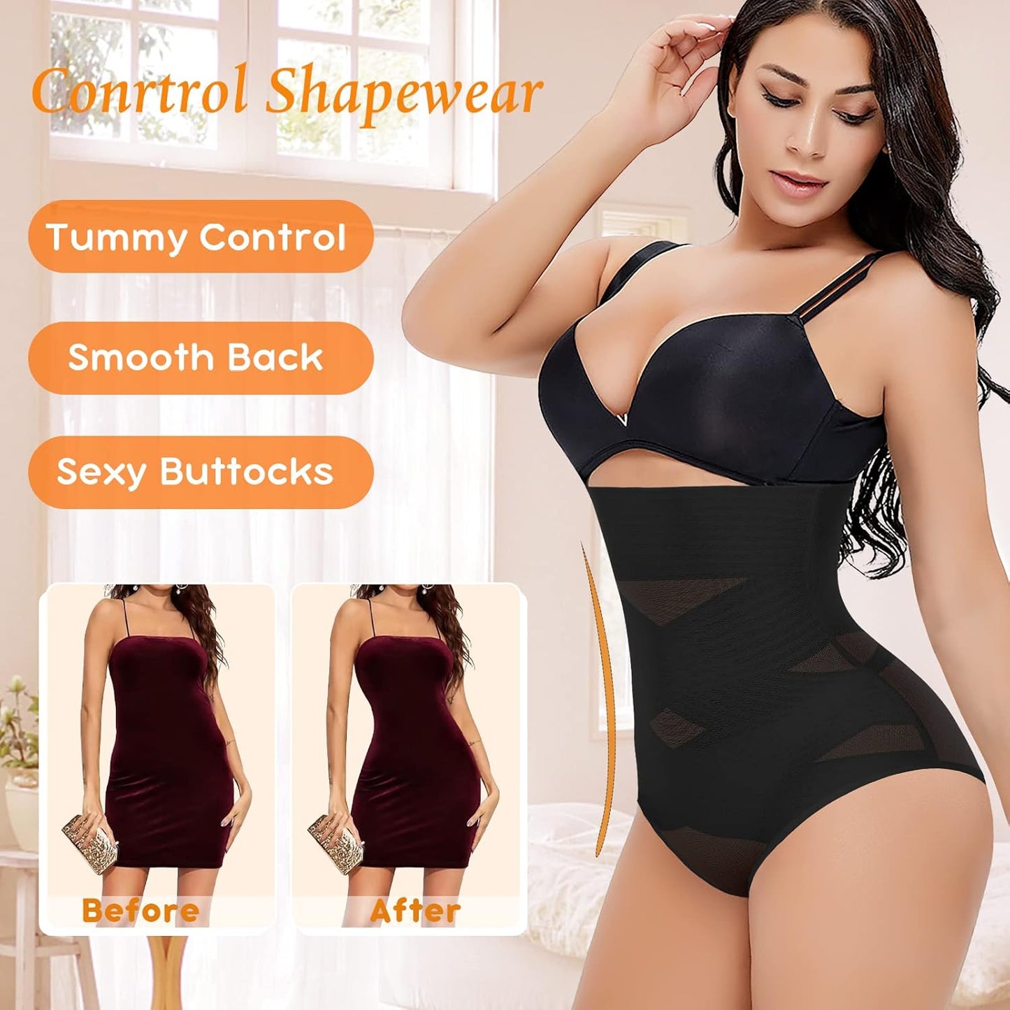 Tummy Control Shapewear Panties for Women High Waisted Body Shaper Slimming Shapewear Underwear Girdle Panty