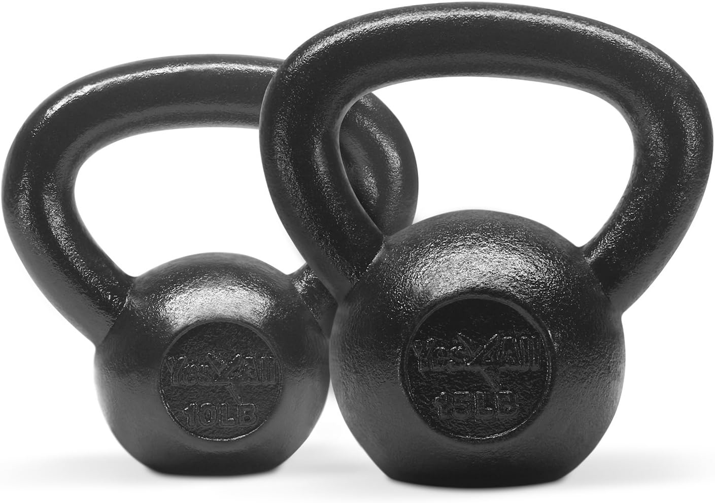 Yes4All Kettlebell Cast Iron Sets 5 - 10 - 15 - 20 - 25 - 30 lbs, Multi-Level from Beginners to Pros Kettlebell Set for Strength Training & Home Gym Equipment