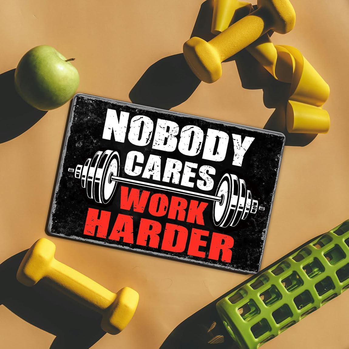 Ykfss Gym Posters For Home Gym Motivational Wall Art Decor Gym Room Tin Sign Nobody Cares Work Harder Sign Gym Metal Signs Boxing Poster Funny Garage Work Signs Motivation Workout Posters 8x12 Inch