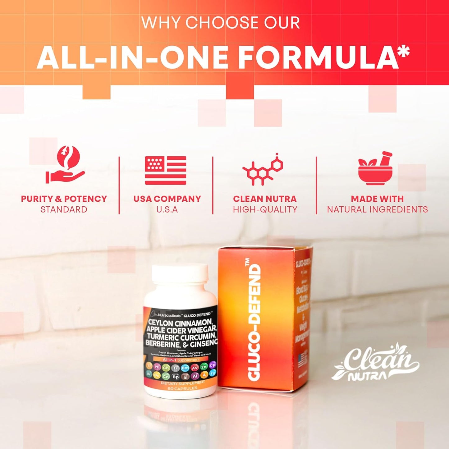 Clean Nutraceuticals Ceylon Cinnamon Turmeric Apple Cider Vinegar Ginseng Berberine Plus Bitter Melon Gymnema Milk Thistle Fenugreek