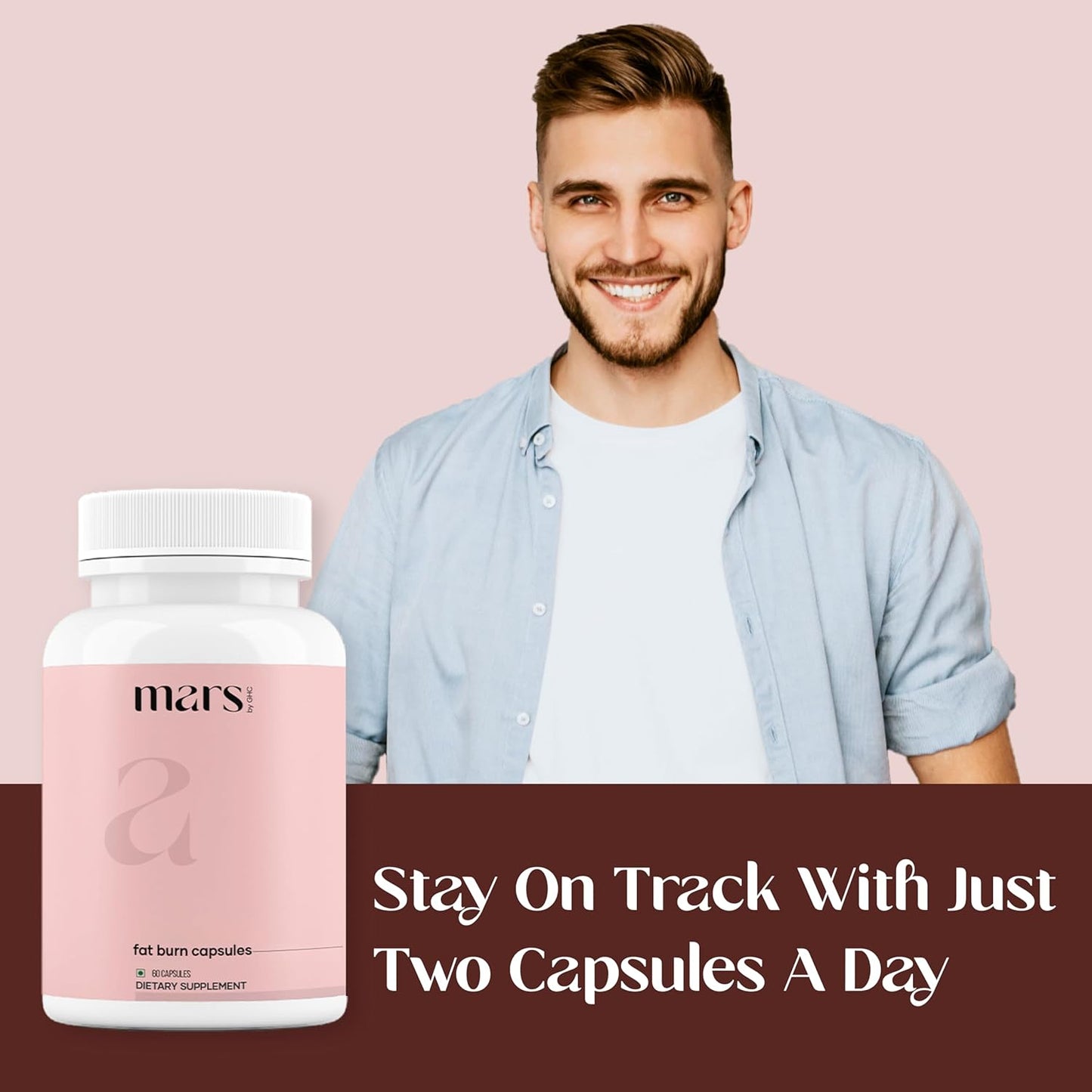 Mars Fat Burn Capsules with Psyllium Husk, Moringa & Dandelion Root – Herbal Blend for Active Routine (Pack of 3)