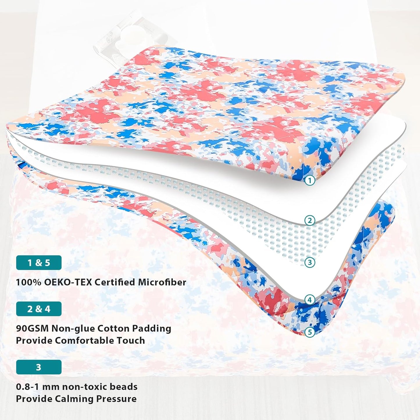 L'AGRATY Weighted Blanket - 60"x80" 20lbs Cooling Breathable Heavy Blanket Microfiber Material with Glass Beads for Adult All-Season Summer Fall Winter Soft Thick Comfort