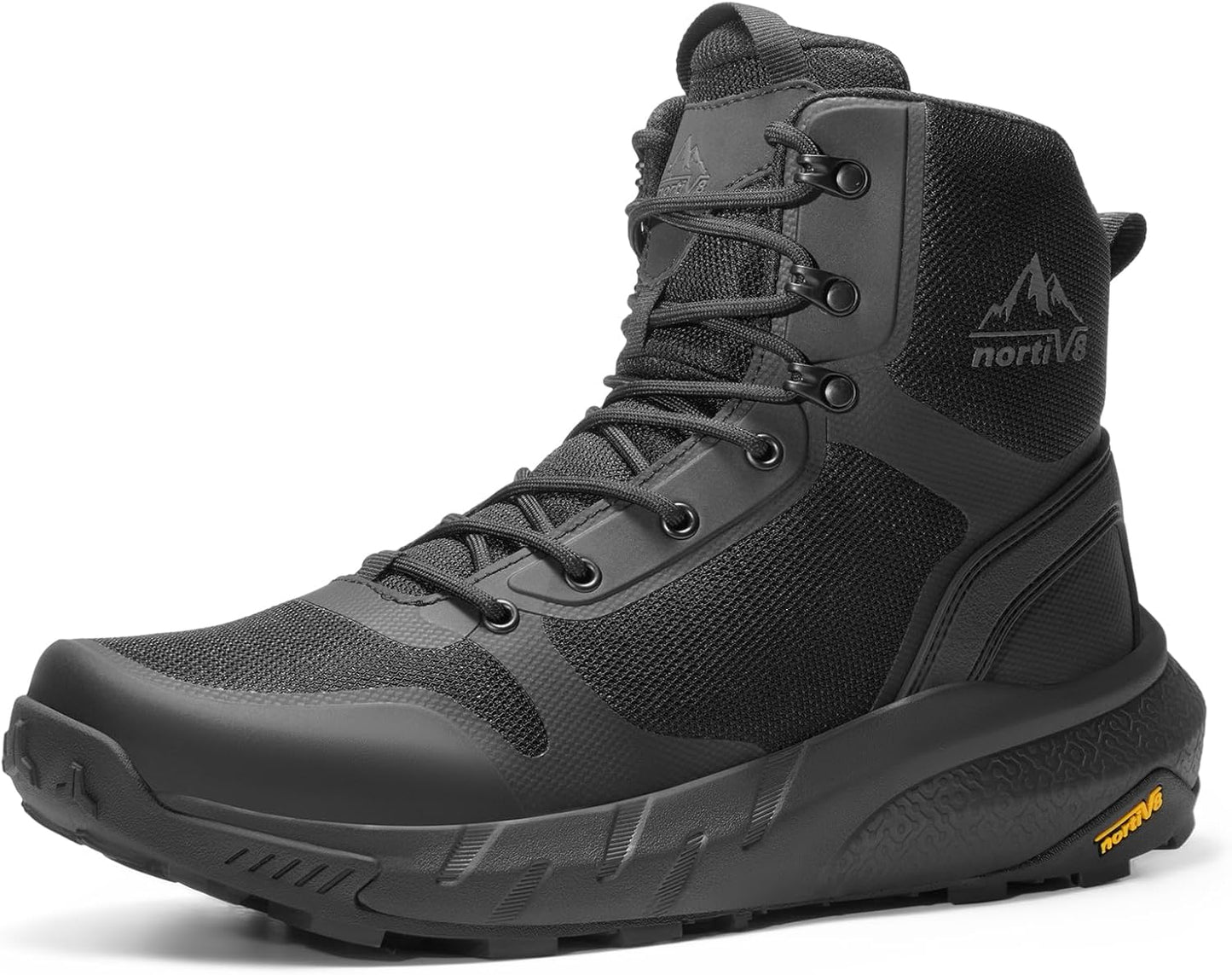 NORTIV 8 Men's Military Tactical Boot Lightweight Comfortable Boots for Work All Day Side Zipper Motorcycle Combat Hiking Boots Metrostrike(8-9 Inches)