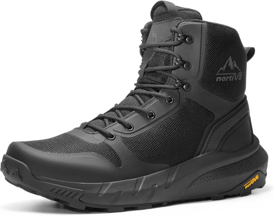 NORTIV 8 Men's Military Tactical Boot Lightweight Comfortable Boots for Work All Day Side Zipper Motorcycle Combat Hiking Boots Metrostrike(8-9 Inches)