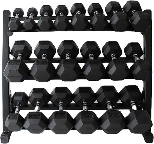 350-550 lbs Rubber Hex Dumbbells with Rack Free Weight for Home Gym, Durable Rubber Dumbbell with Storage,Coated Cast Iron Weight Strength Training Dumb bell Exercise Fitness Equipment