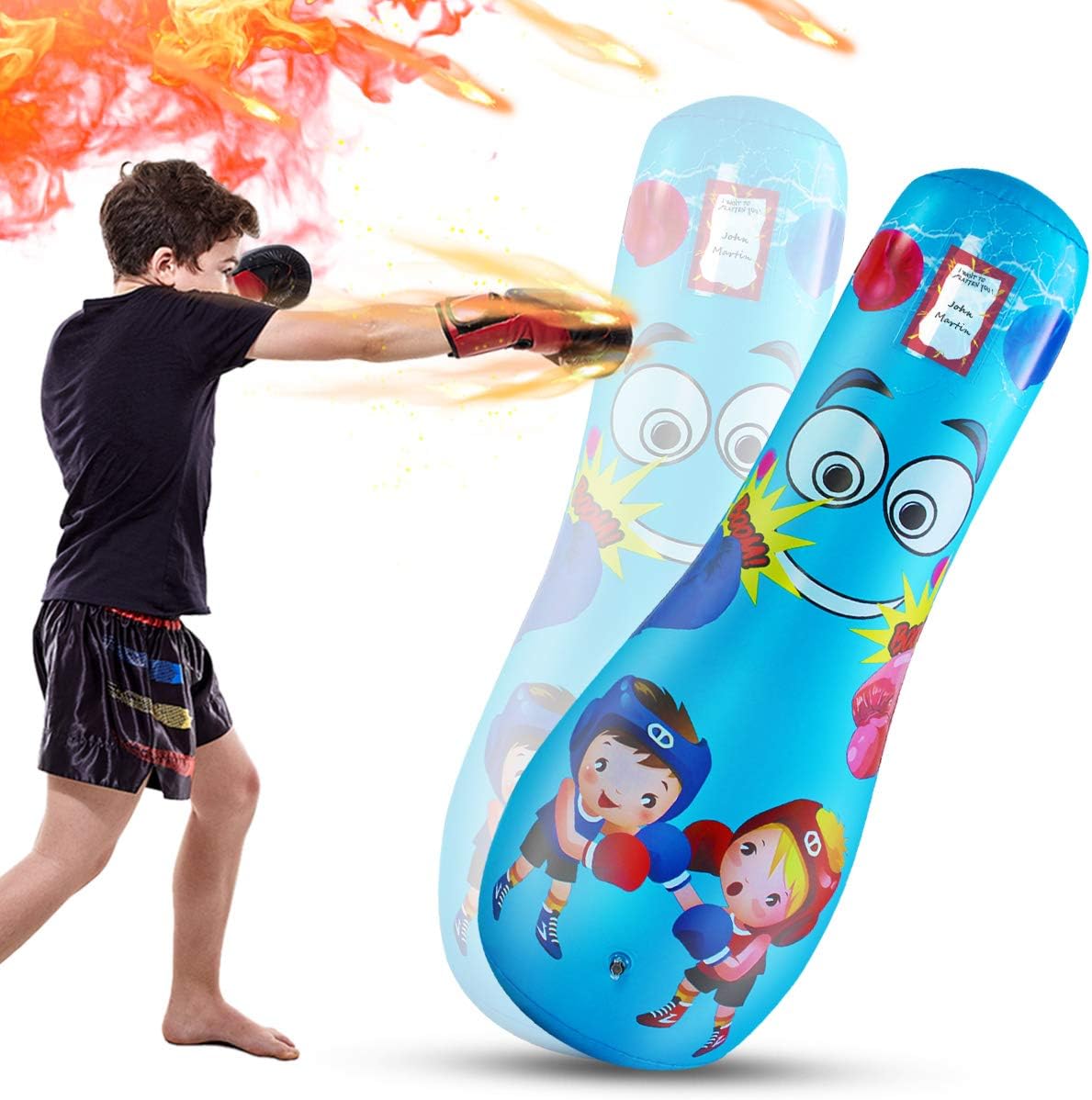 Punching Bag for Kids, Free Standing Boxing Bag for Bounce Back Focus Punching Bag for Practicing Karate, Taekwondo, De-Stress Boxing Bag for Kids.