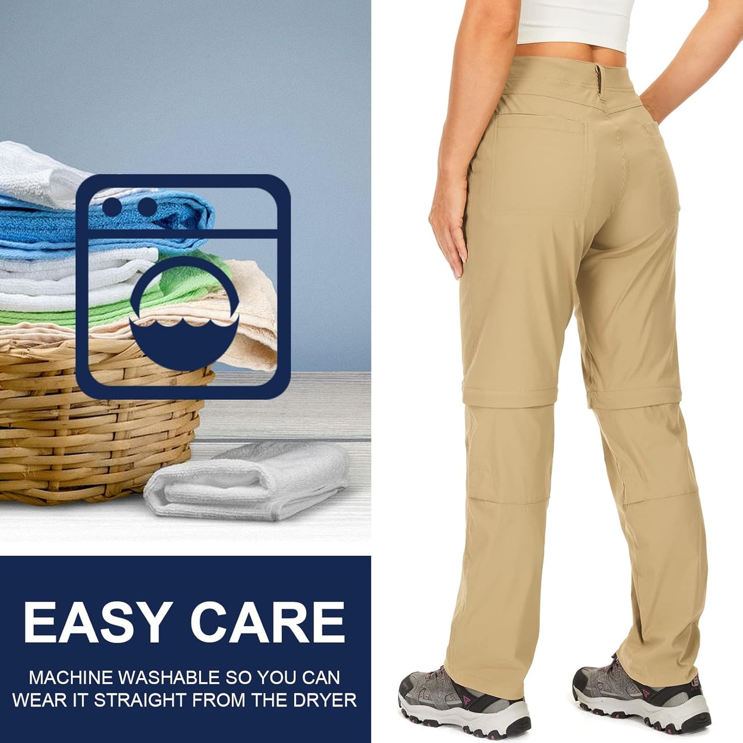 Women's Hiking Pants Convertible Zip Off Lightweight Quick Dry Outdoor Travel Camping Safari fising Pants