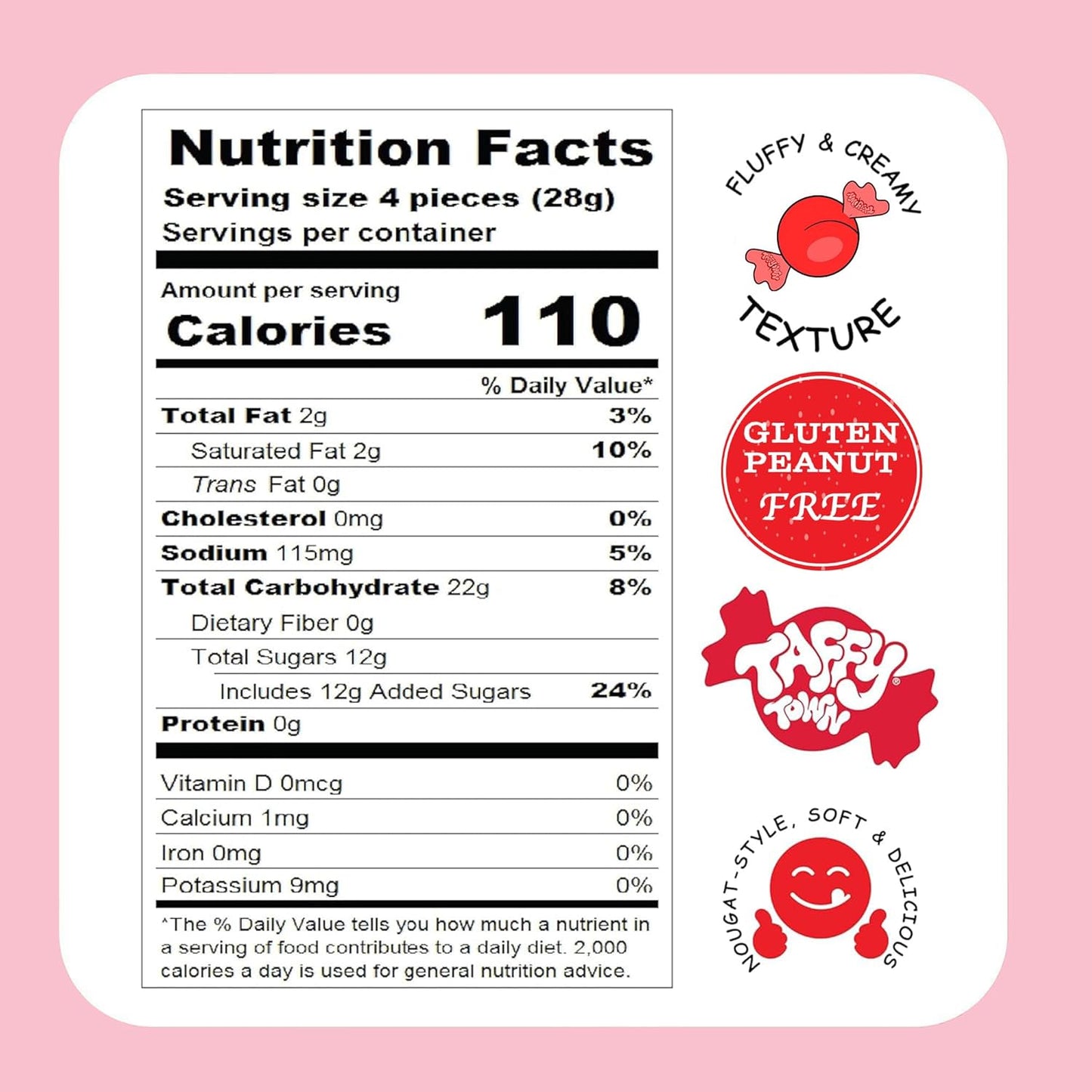 Taffy Town Saltwater Taffy, Watermelon, 2.5Lb