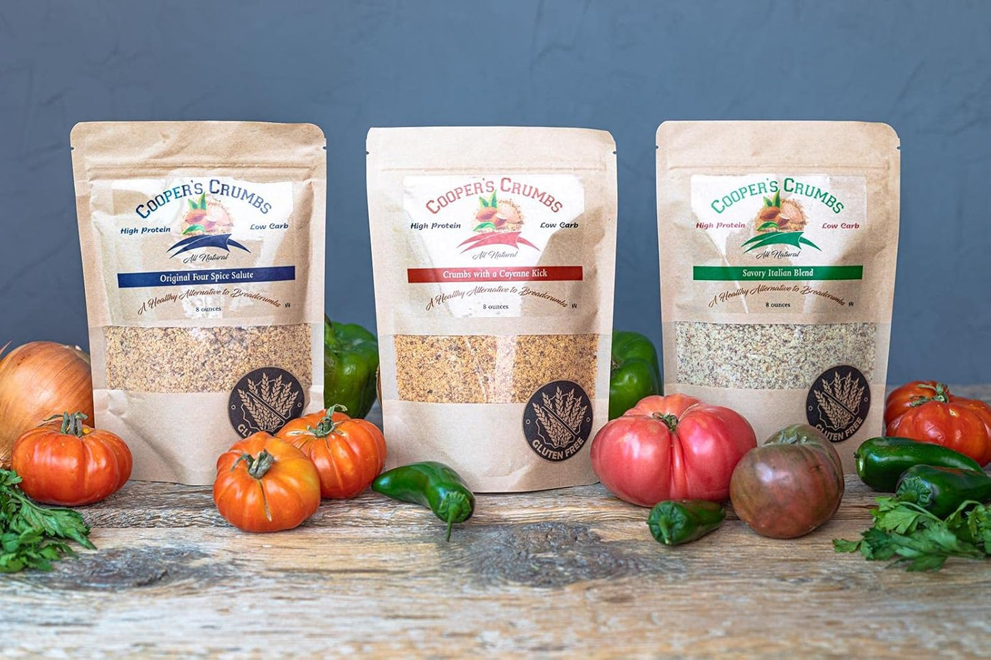 Cooper's Crumbs All Natural Gluten Free Low Carb Bread Crumb Alternative, High Protein, Vegan, Certified Kosher, Paleo, Keto (Savory Italian Blend)