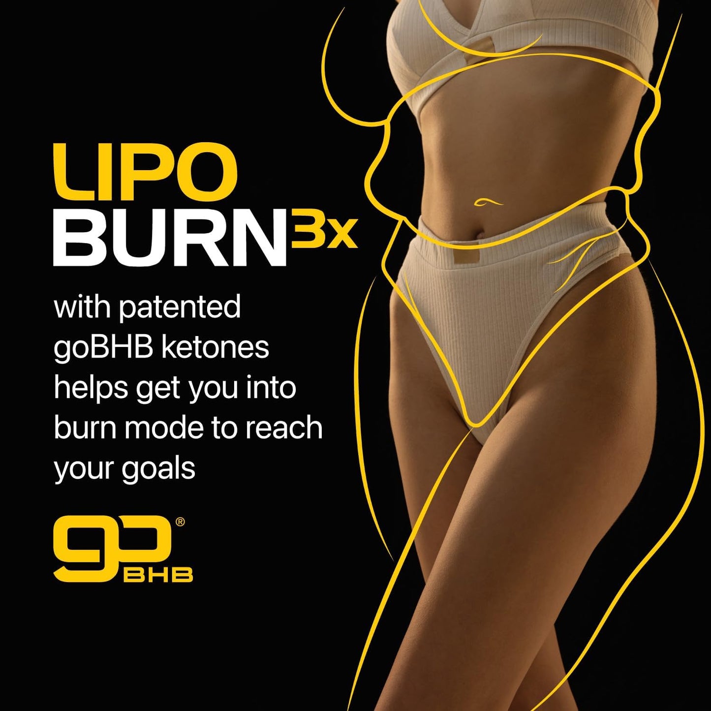 Lipo Burn Keto BHB Exogenous Ketones Supplement - BHB Science Keto Diet Pills with Capsimax and Caffeine for Natural Energy Focus Body Sculpting & Ketosis Support - Vegetarian & Non-GMO (1 Month)