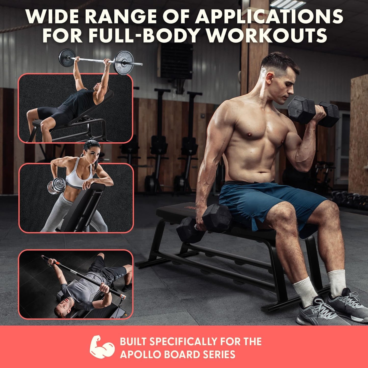 SQUATZ Adjustable Bench for Home Gym - Versatile Weight Bench for Men & Women - Ergonomic Workout Bench for Bench Press & Full Body Exercise - Heavy-Duty Steel, Non-Slip Design