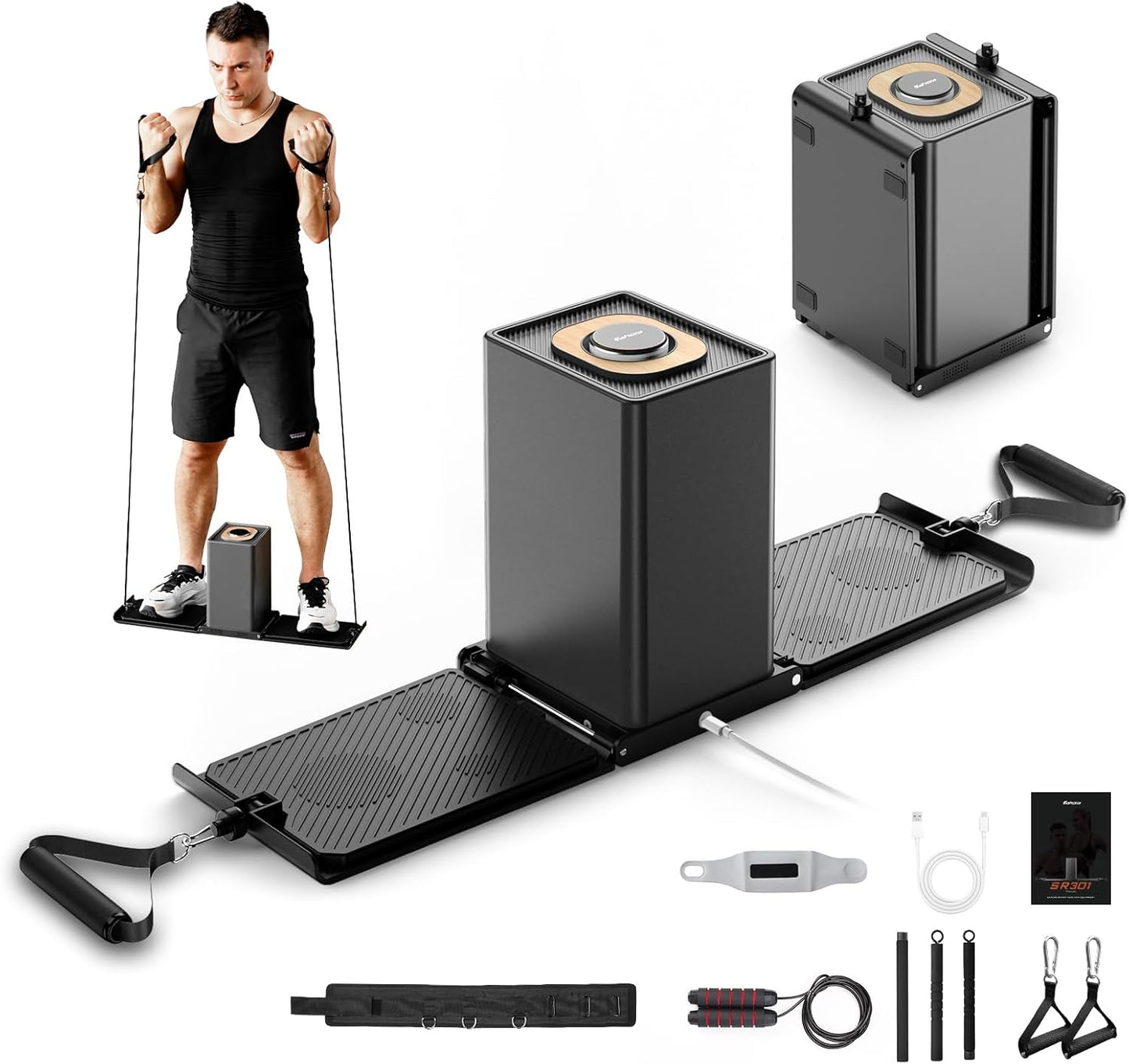 SR3 Smart Home Gym，Portable & Foldable Strength Training Cube Machine for Full Body Workouts，All-in-One Resistance Training Fitness Equipment for Home Use