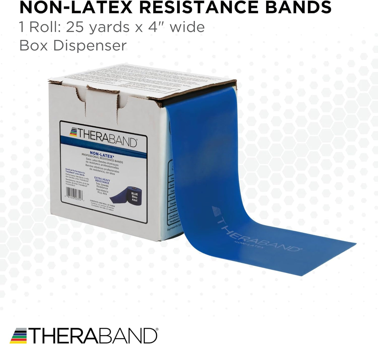 THERABAND Resistance Band 25 Yard Roll, Non-Latex Professional Elastic Stretch Bands for Upper & Lower Body Exercise Workouts, Physical Therapy, Lower Pilates, Flexibility, & Rehab, Dispenser Box