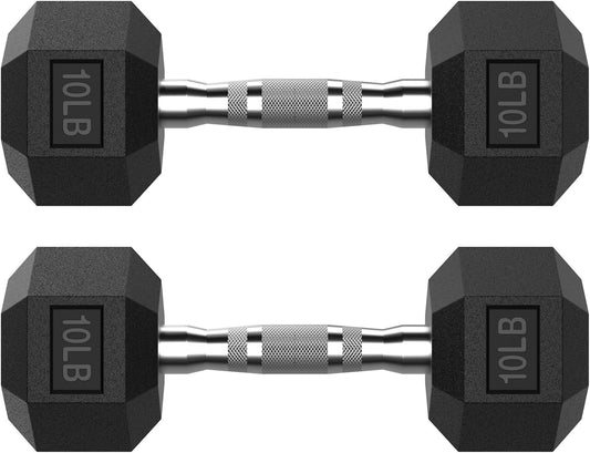 Hex Dumbbell Set 2.5-400 lb, Rubber Encased Exercise & Fitness Dumbbells, Weights Dumbbells Set of 2, Hand Weight for Strength Training