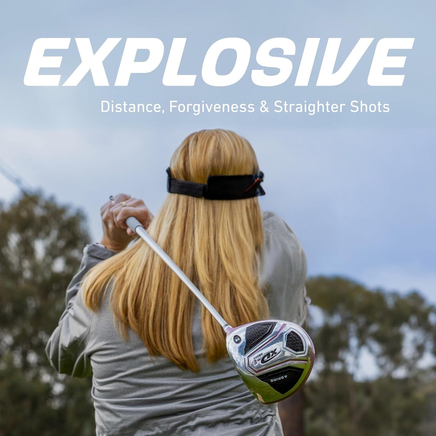 Aspire XD1 Womens Golf Clubs Full Set, Includes Driver, Fairway, Hybrid, 6-PW Irons, Putter, Stand Bag, 3 H/C's, Ultra-Light Graphite Shafts, Golf Clubs Women Right Handed, Comes in 3 Sizes, Pink