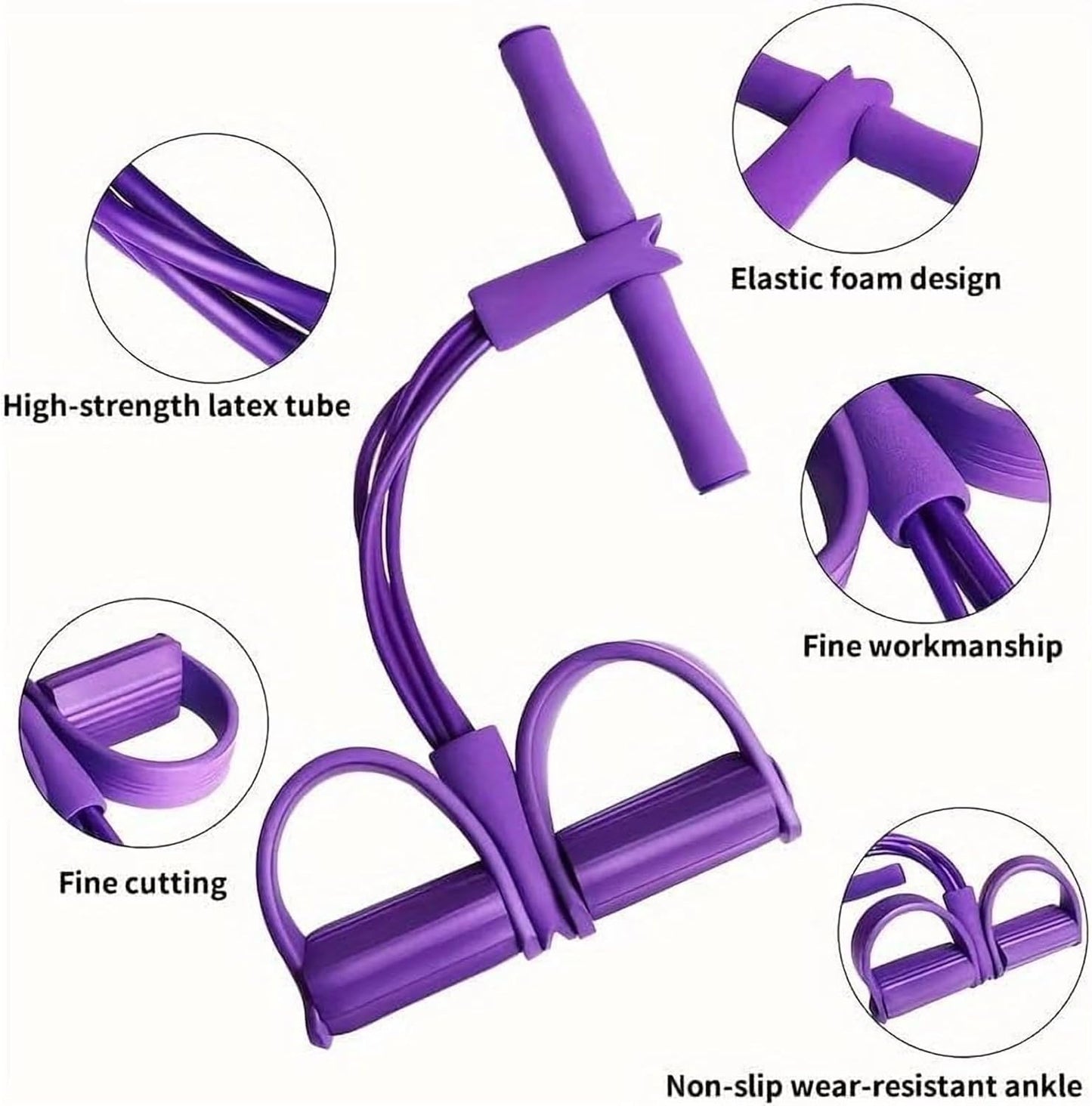 Multifunctional Tension Cor,4/6 Tube Resistance Bands with Handles and Foot Straps,Pedal Puller, Sit Up Exercise Equipment for Home Workout & Training