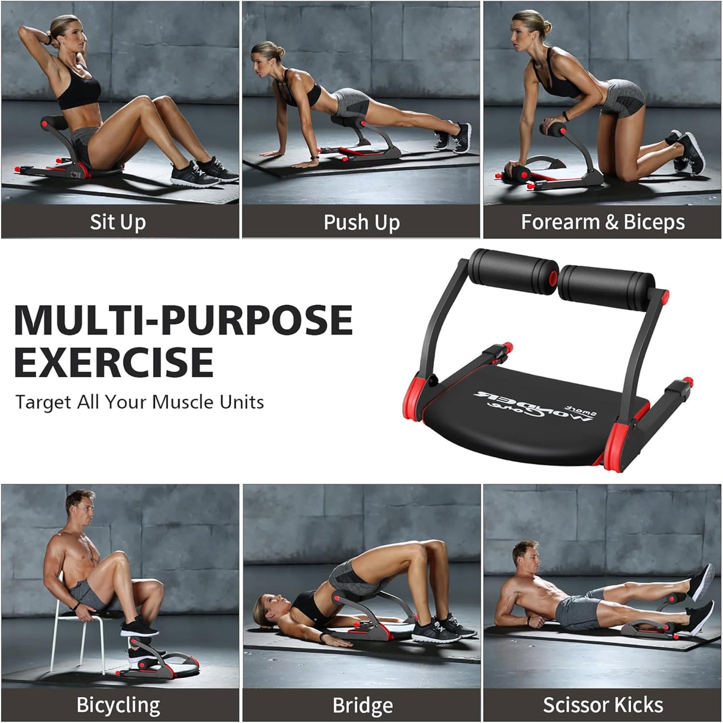 WONDER CORE SMART, Ab Machine, Ab Workout Equipment, Sit Up Machine & Exercise Equipment, Ab Crunch Machine for Stomach Workout, Ab Core Trainer Abdominal Machine for Home Gym